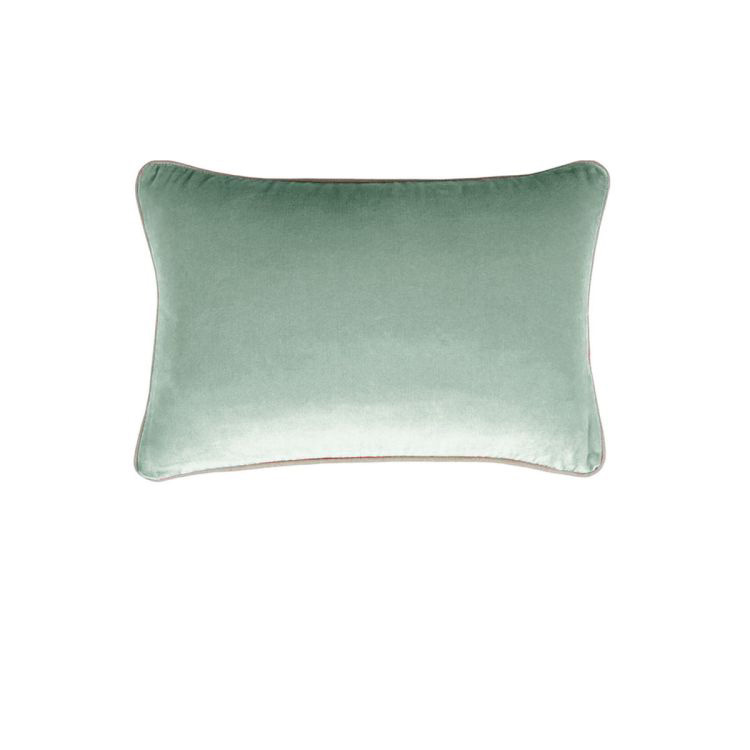 V442-IDC-CUSHIONC-GABRIEL33CM-SAGE-RE-78346-00 J Elliot Home Gabriel 100% Cotton Oblong Cushion Cover 33 x 48 cm Sage(also known as grey) - Image 1