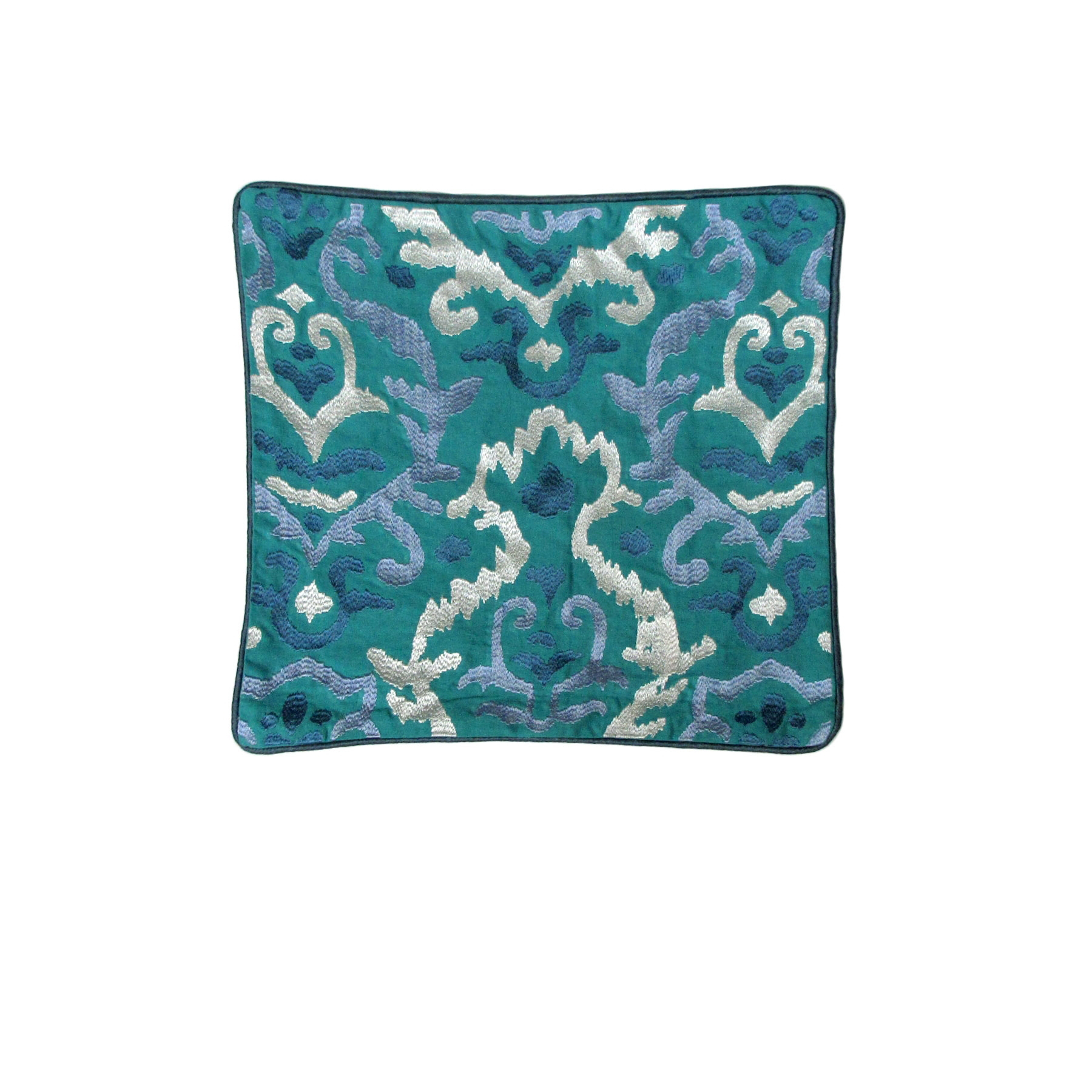 V442-IDC-CUSHIONC-SARABANDEEMBROIDERED-BLUE-SQ-78659-00 IDC Homewares Quality Cushion Cover Sarabande Blue - Image 1
