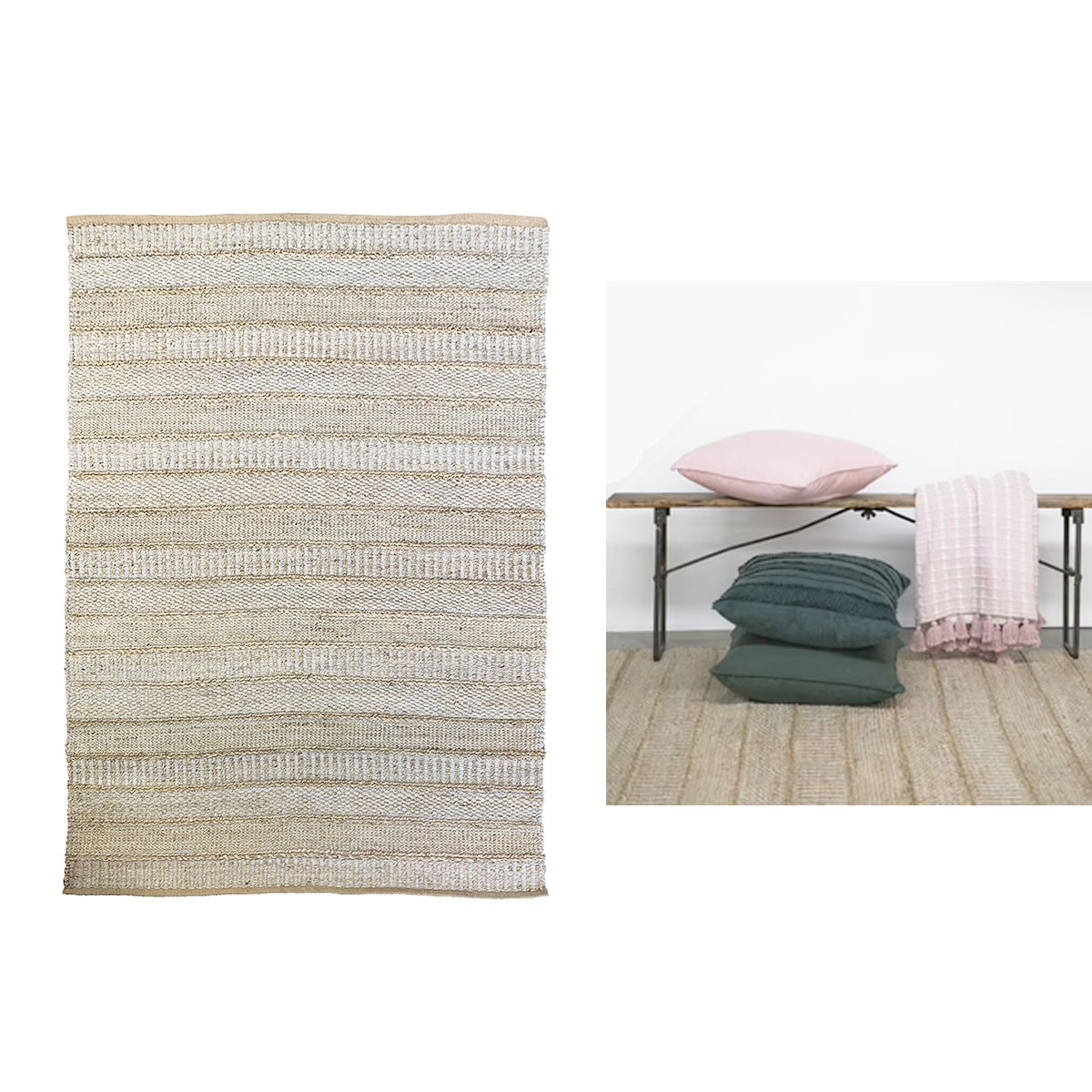 V442-IDC-FLOORR-FRASER-NATURAL-RE-78284-00 J Elliot Home Fraser Jute Floor Rug 160 x 230cm - Image 1