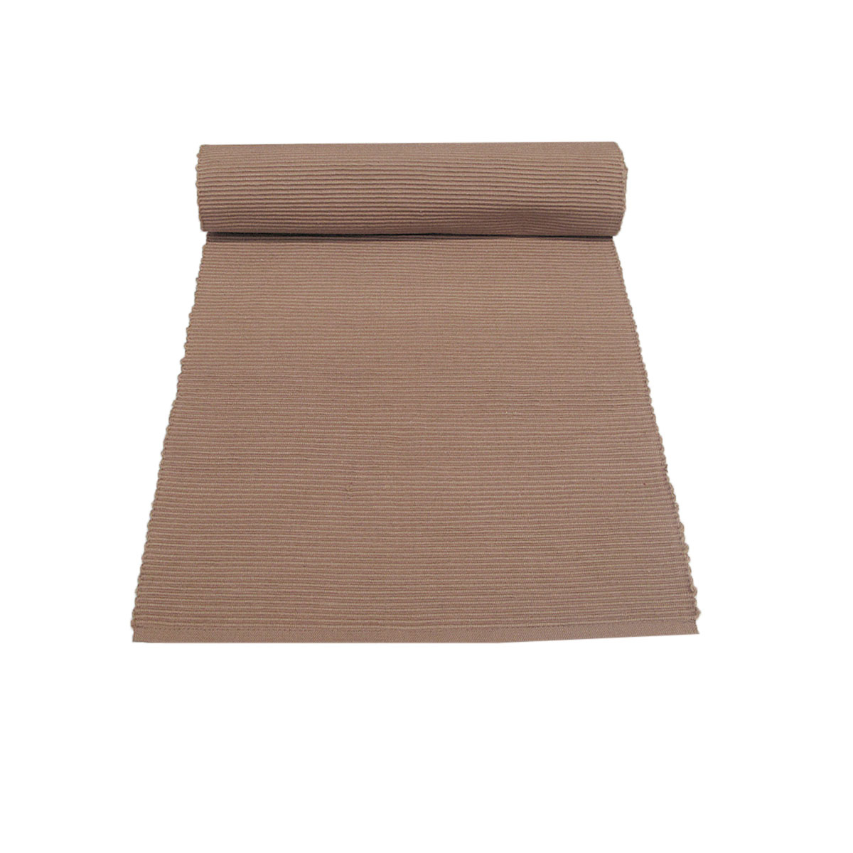 V442-IDC-TABLER-RIBBED2023-MOCHA-RE-78242-00 Ribbed Cotton Table Runner 33 x 180 cm Mocha - Image 1