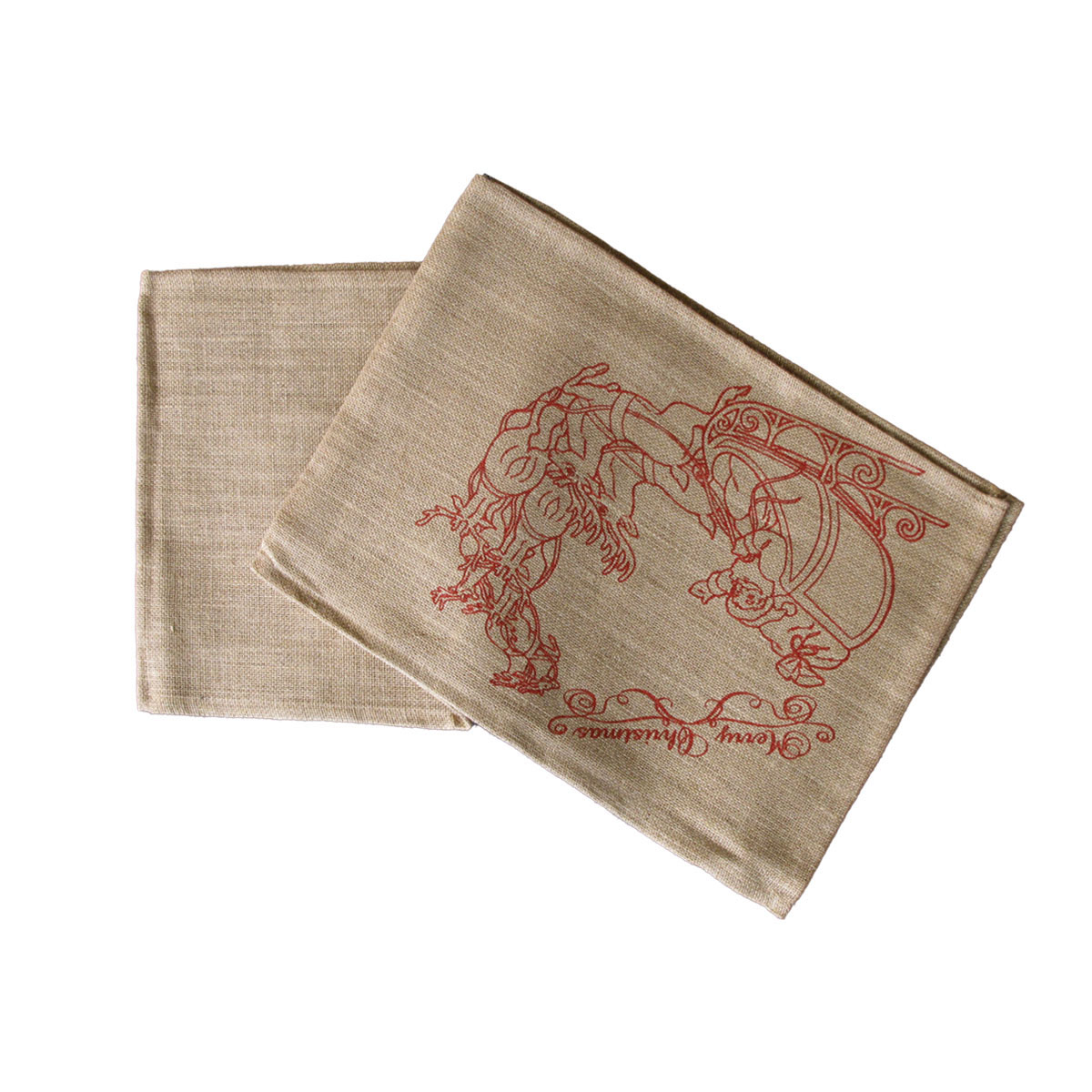 V442-IDC-TABLER-SLEIGHCH-TAUPE-RE-78256-00 Christmas Jute Woven Taupe Table Runner 33 x 180cm Sleigh - Image 1