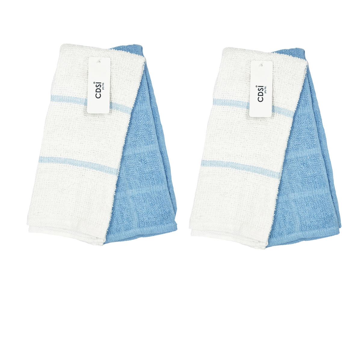 V442-IDC-TEAT-ROSASETOF4-LIGHTBLUE-RE-78193-00 Set of 4 Rosa Cotton Rich Terry Tea Towels 42 x 62cm Light Blue - Image 1
