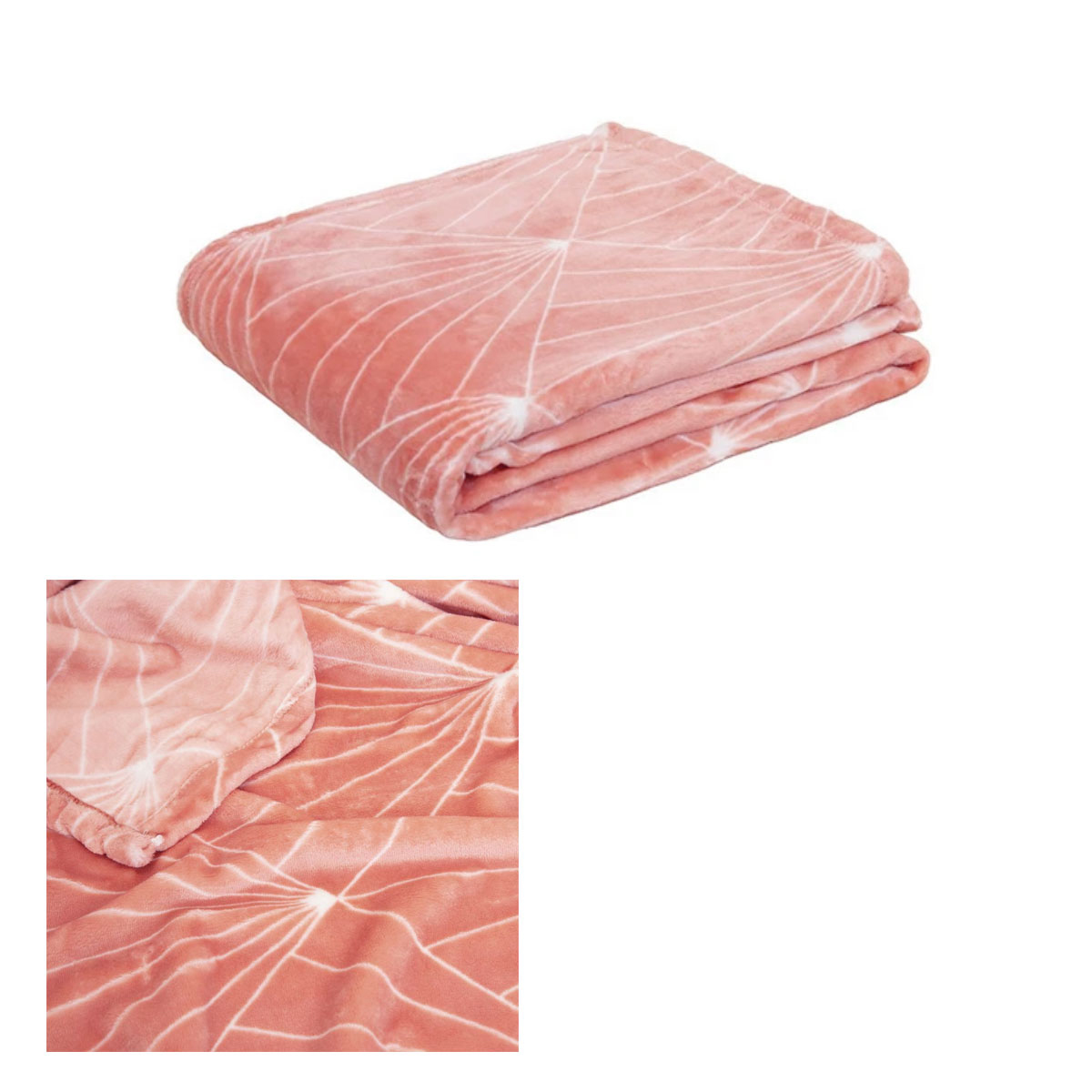 V442-IDC-THROW-CELESTE-CLAYPINK-RE-78504-00 J.Elliot Home Celeste Flannel Throw Rug Clay Pink - Image 1