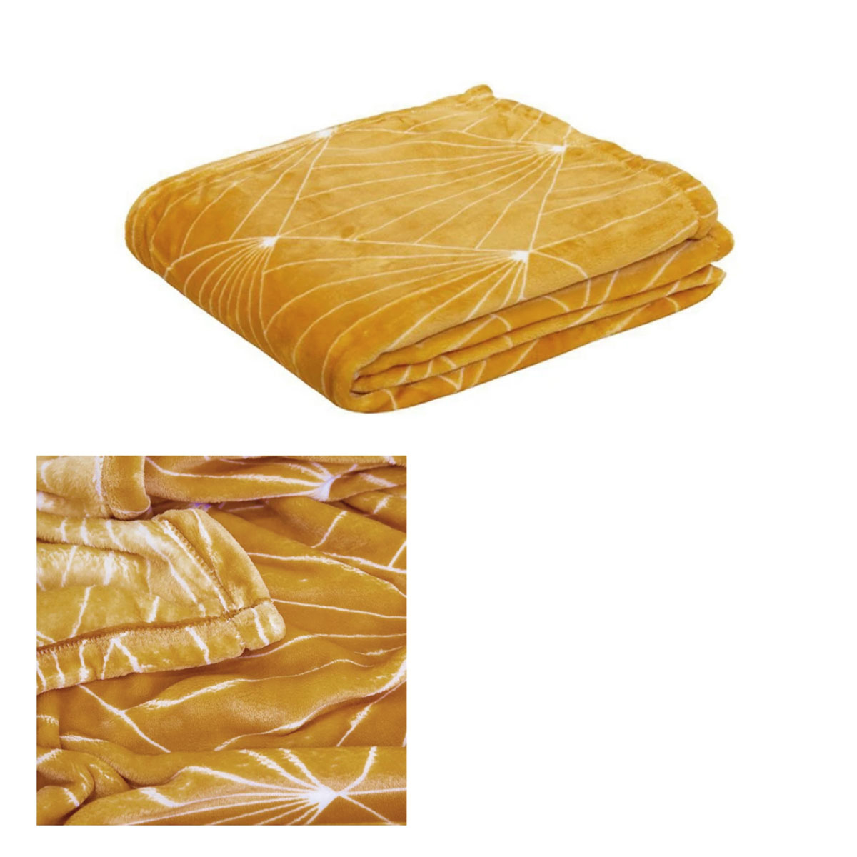 V442-IDC-THROW-CELESTE-MUSTARD-RE-78502-00 J.Elliot Home Celeste Flannel Throw Rug Mustard - Image 1