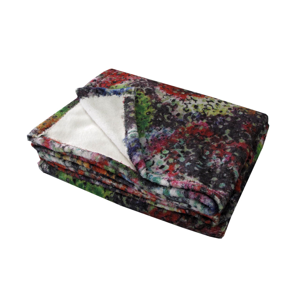 V442-IDC-THROW-IMPRESSION-MULTI-RE-78395-00 Multi Impression Polar Fleece Throw Rug 130 x 160 cm - Image 1