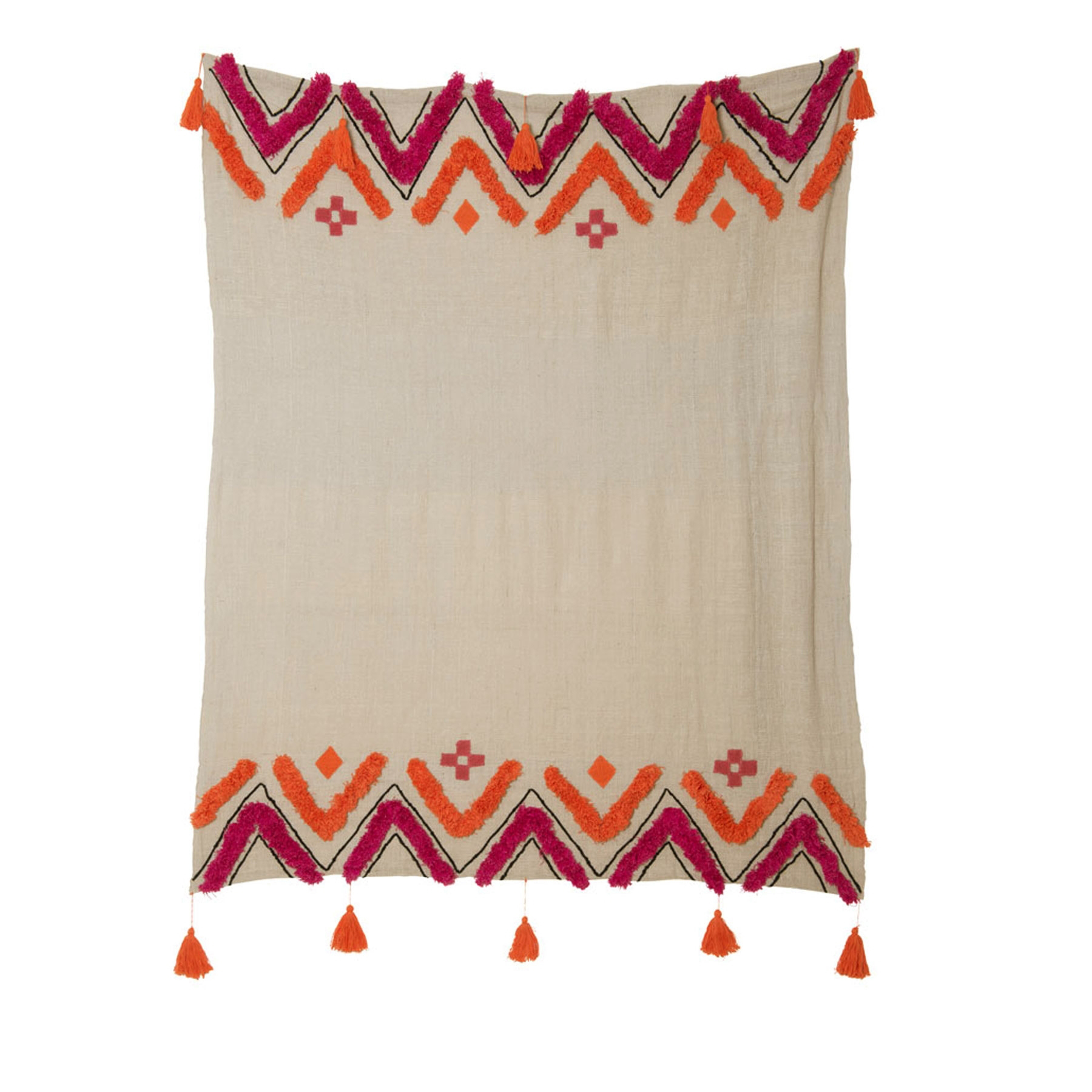 V442-IDC-THROW-MERRYN-ORANGEMULTI-RE-78539-00 J.Elliot Home Merryn Cotton Throw Orange Multi - Image 1