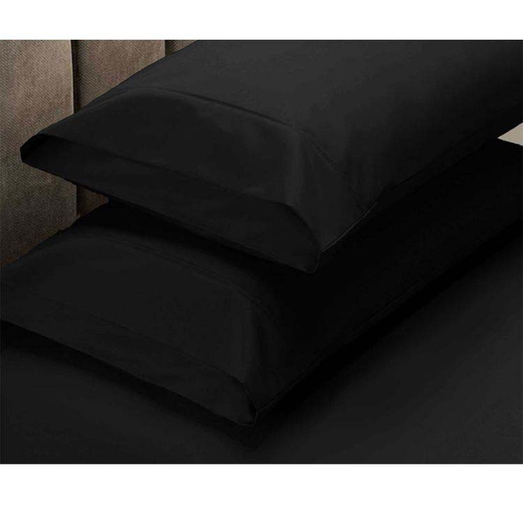 V442-INT-FITTEDSS-225TCBASICS-BLACK-KI-141915-00 Apartmento 225TC Fitted Sheet Set King Black plus 2 Pillowcases - Image 1