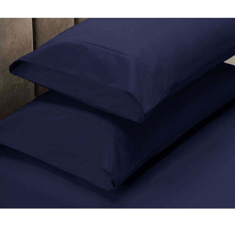 V442-INT-FITTEDSS-225TCBASICS-NAVY-KI-141918-00 Apartmento 225TC Fitted Sheet Set King Navy plus 2 Pillowcases - Image 1