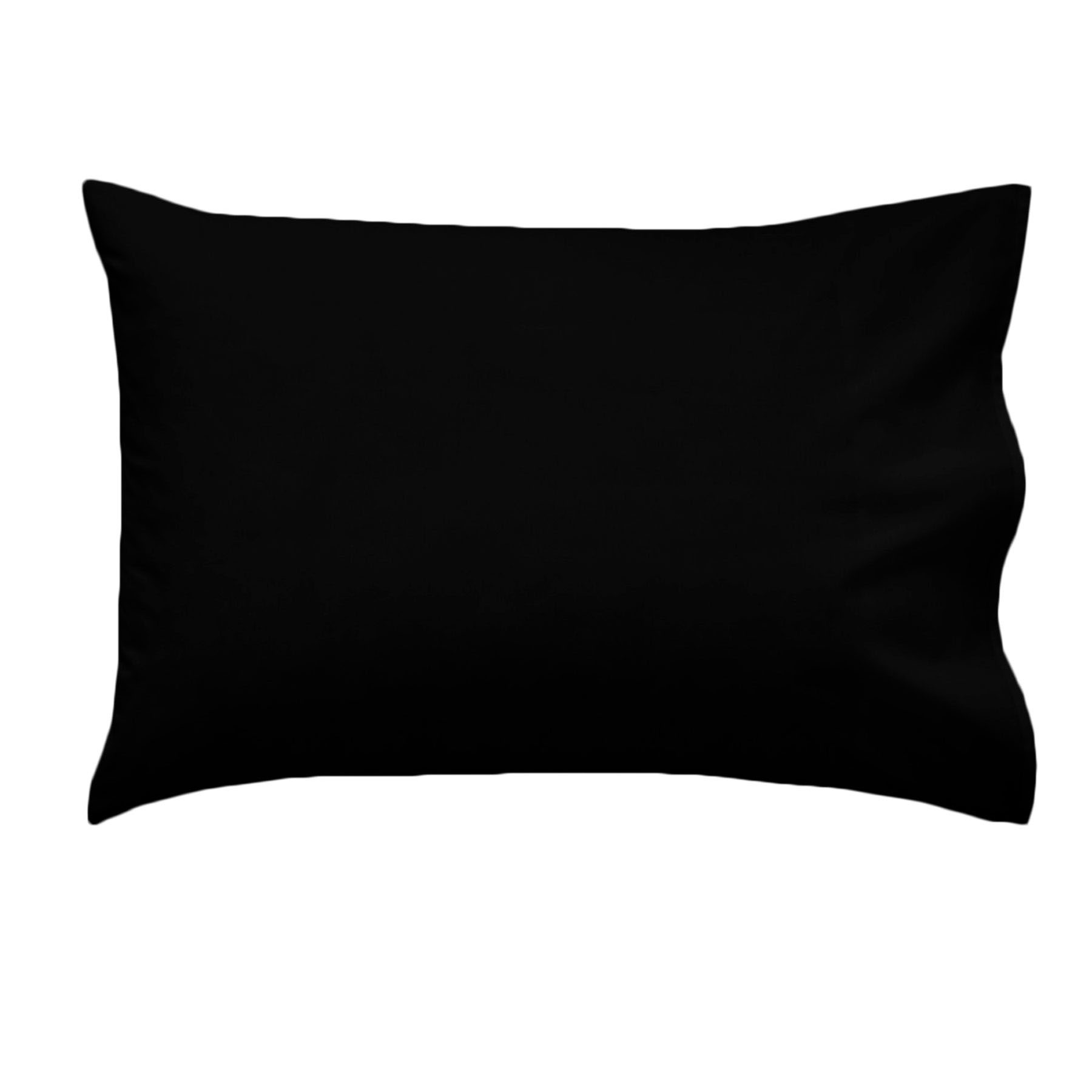 V442-INT-PILLOWC-POLYCOTTONQUEEN-BLACK-QS-141402-00 Essentially Home Living Polyester Cotton Queen Pillowcase 53 x 78 cm Black - Image 1