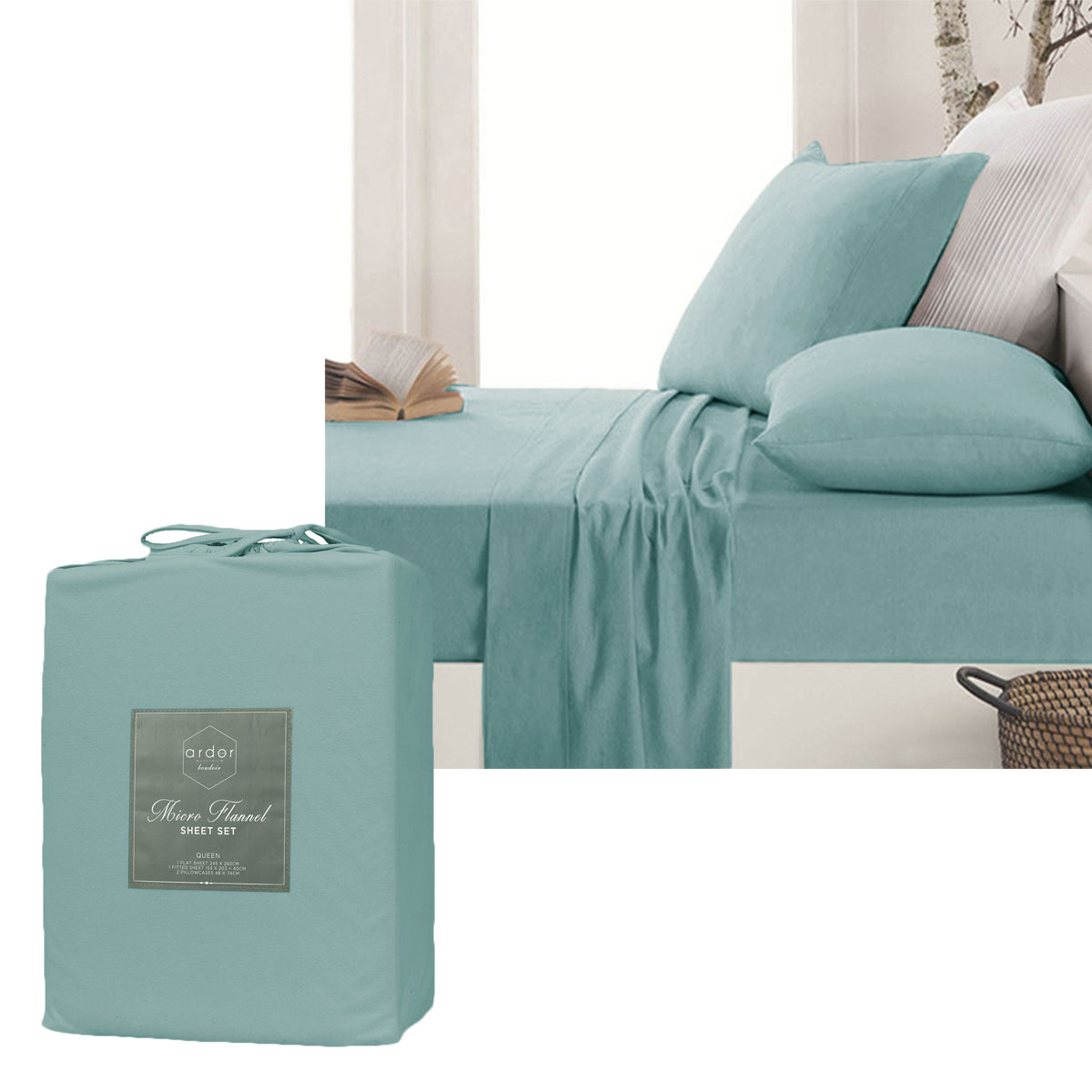 V442-INT-SHEETS-ARDORMICROFLANNEL-BLUE-SB-143738-00 Ardor Micro Flannel Sheet Set Blue Single - Image 1