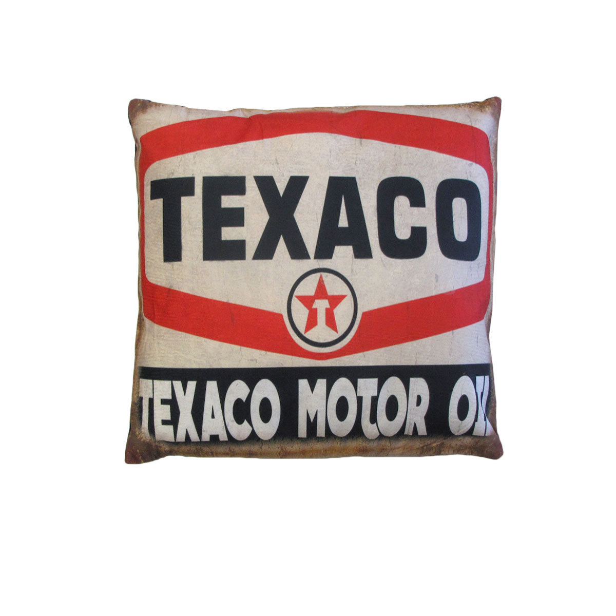 V442-JTC-CUSHION-TEXACOLOIL-BLACK-SQ-145767-00 Australian Mancave Retro Cushion Texaco Motor Oil 40 x 40 cm - Image 1