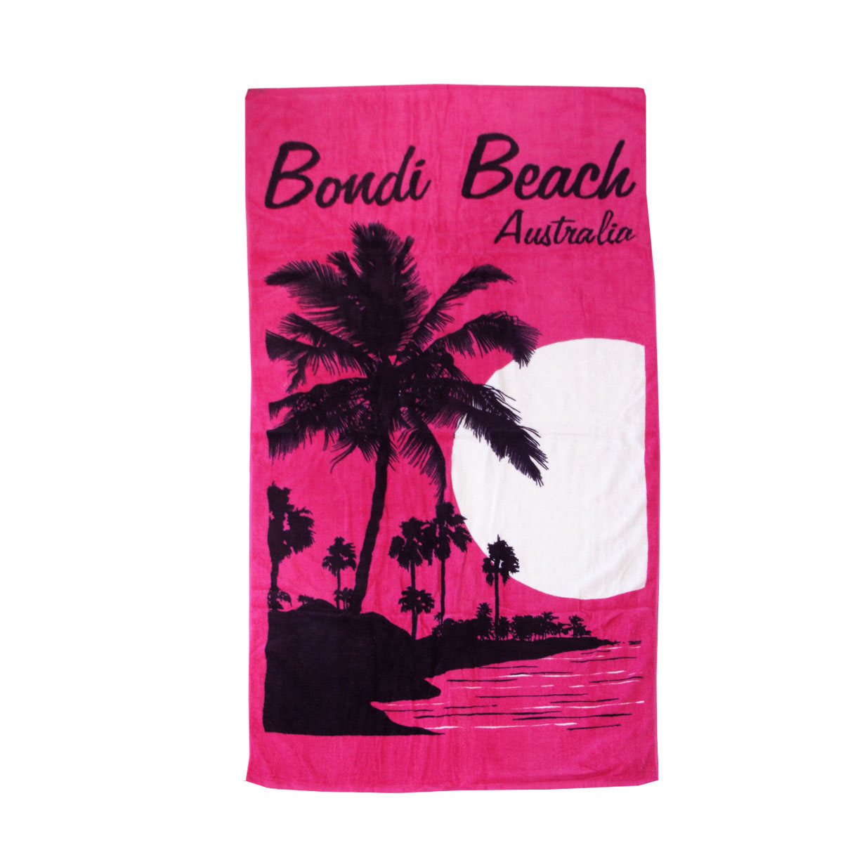 V442-JTC-TOWEL-BONDIBEACH-PINK-RE-199948-00 Aqua Blu Bondi Beach Pink 100% Cotton Beach Towel 80 x 150 cm - Image 1