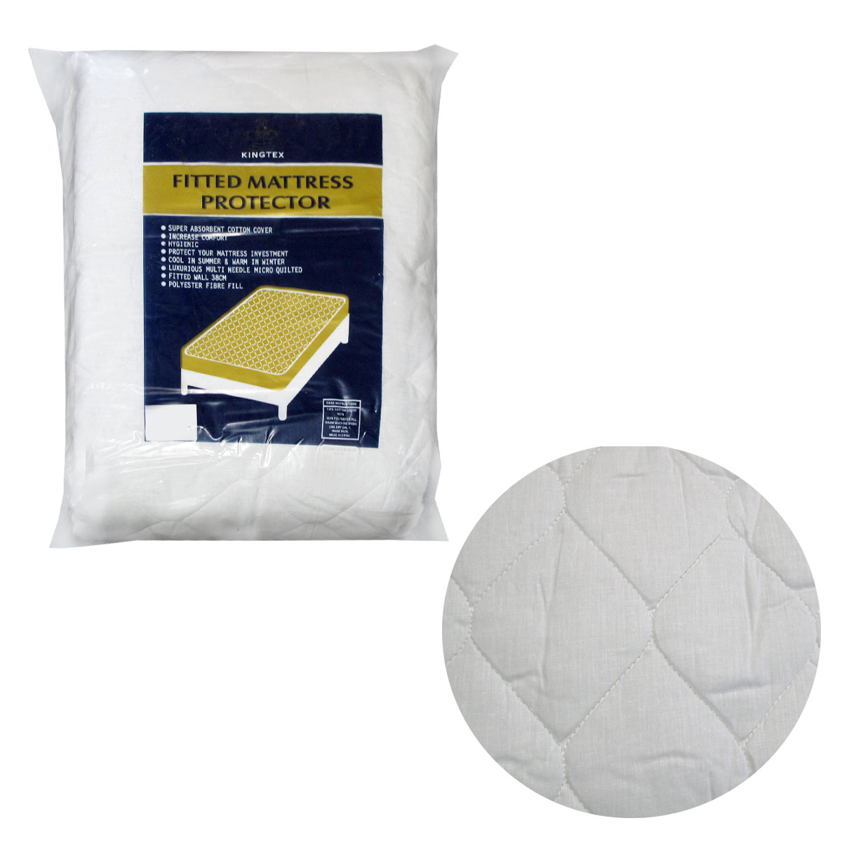 V442-KIT-MATTRESSP-FITTED-WHITE-SB-146445-00 Kingtex Fitted Mattress Protector Single - Image 1