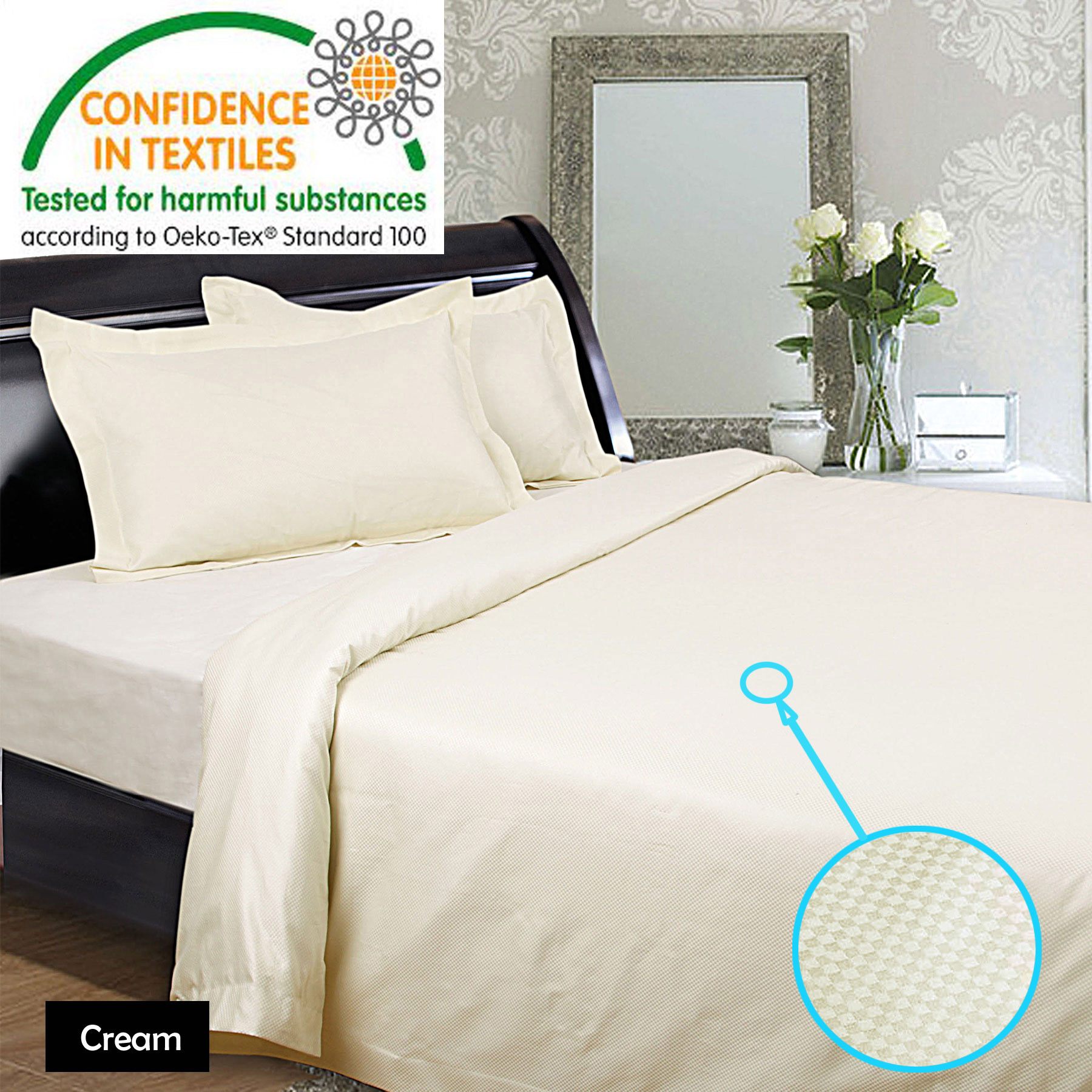 V442-KIT-QUILTCS-1350TC-CREAM-KS-146432-00 Kingtex 1350TC Quilt Cover Set Cream King - Image 1