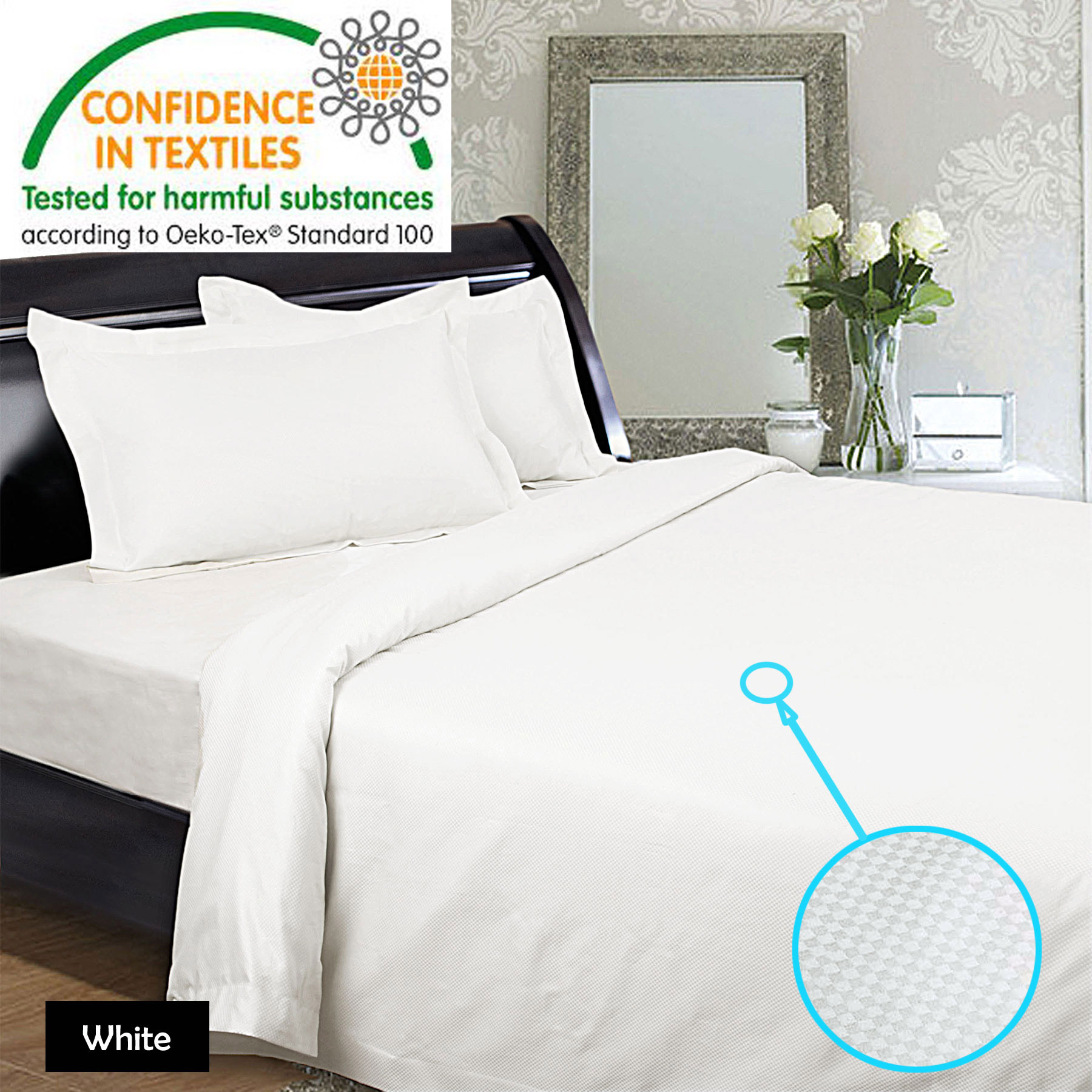 V442-KIT-QUILTCS-1350TC-WHITE-QS-146429-00 Kingtex 1350TC Quilt Cover Set White Queen - Image 1