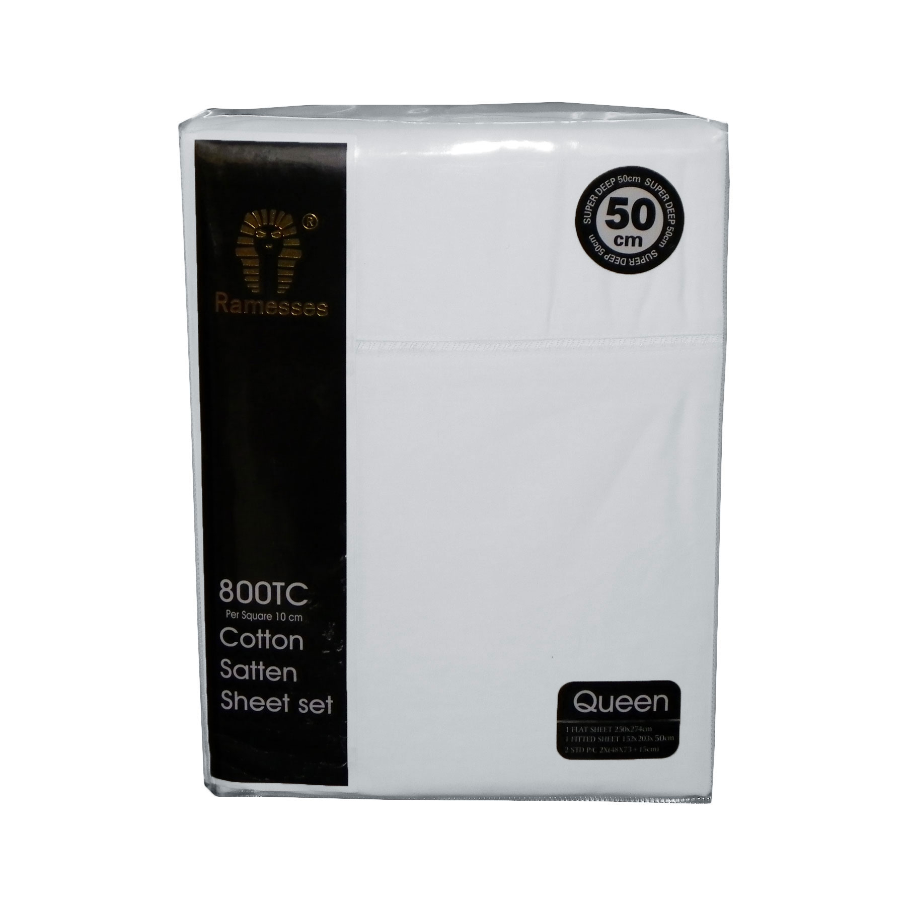 V442-KIT-SHEETS-800TC-WHITE-QS-150911-00 800TC Ramesses Cotton Sateen Sheet Set White Queen - Image 1