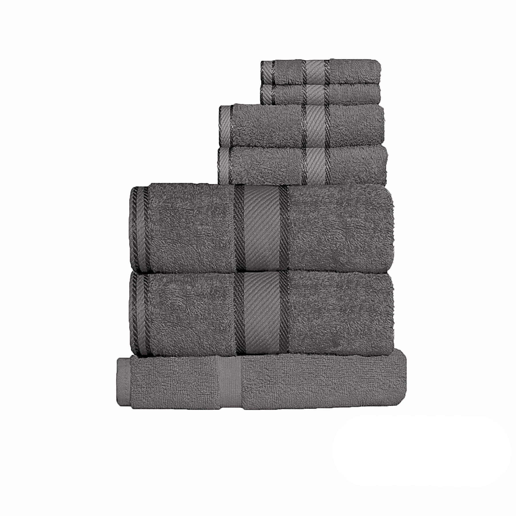 V442-KIT-TOWEL-7PTOWEL-CHARCOAL-202502260921-00 Kingtex 550gsm Cotton 7 Pce Towel Set Charcoal - Image 1