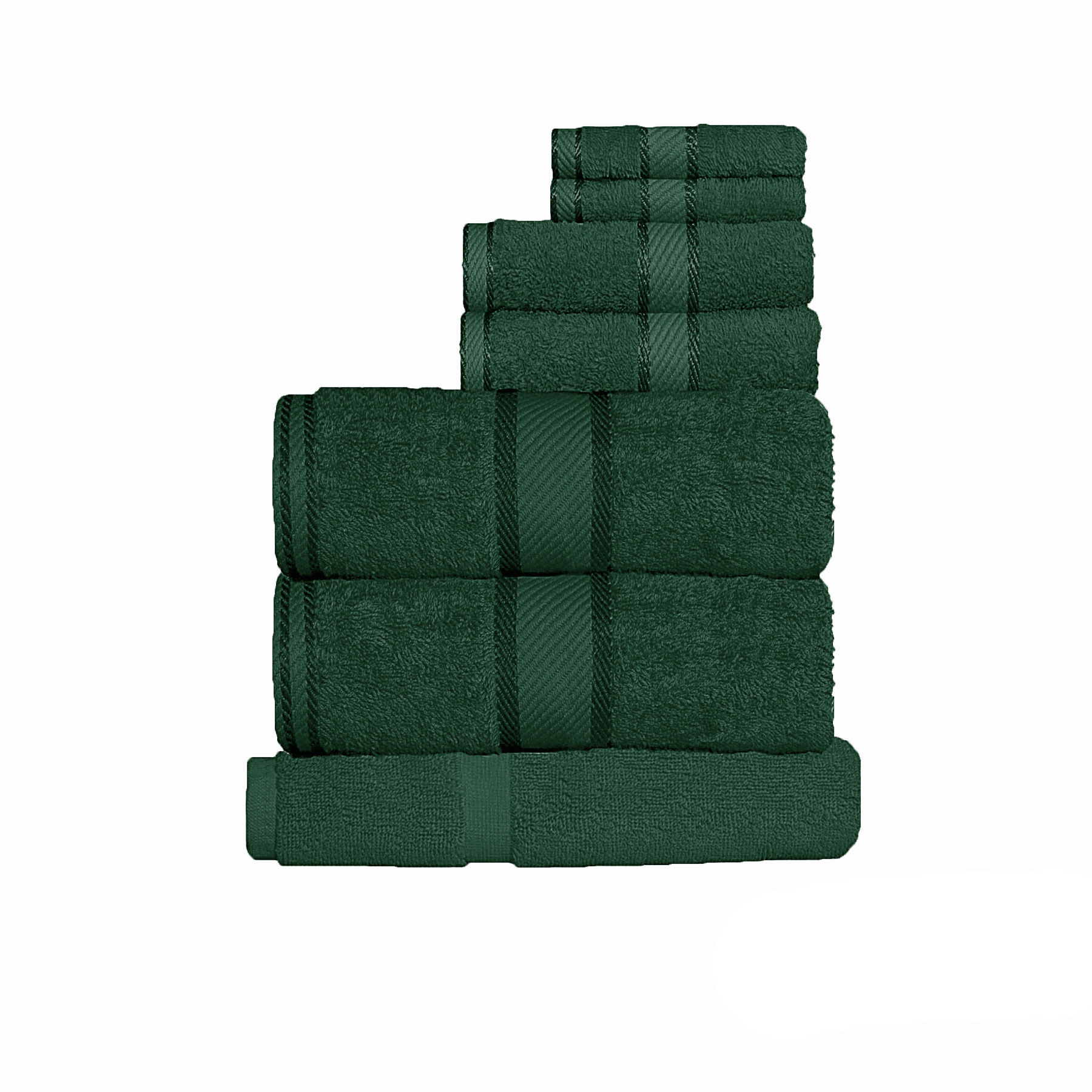 V442-KIT-TOWEL-7PTOWEL-FOREST-202502260921-00 Kingtex 550gsm Cotton 7 Pce Towel Set Forest - Image 1