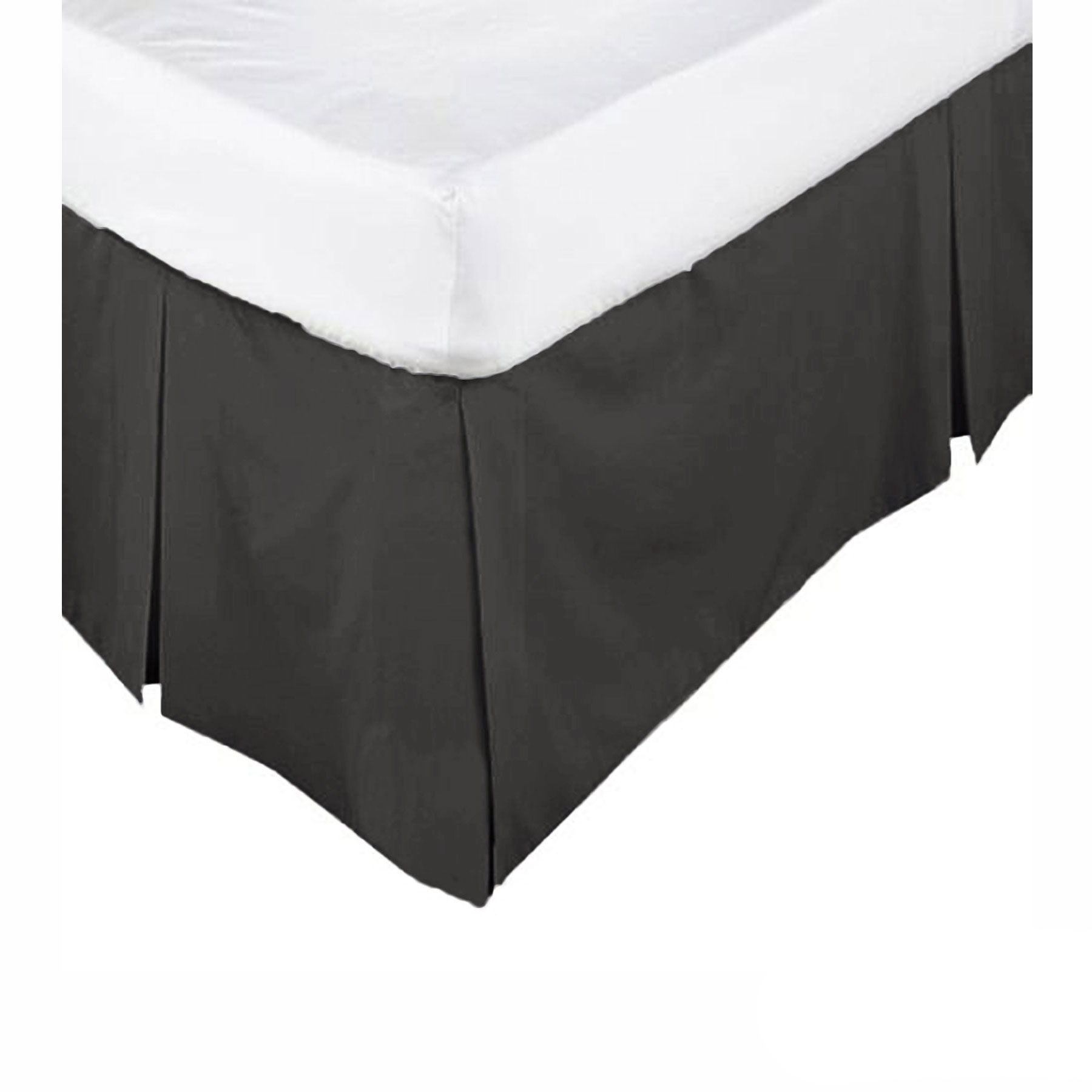 V442-KIT-VALANCE-225TC-BLACK-KS-158503-00 KINGDOM Box Pleated Valance Black - KING SINGLE - Image 1