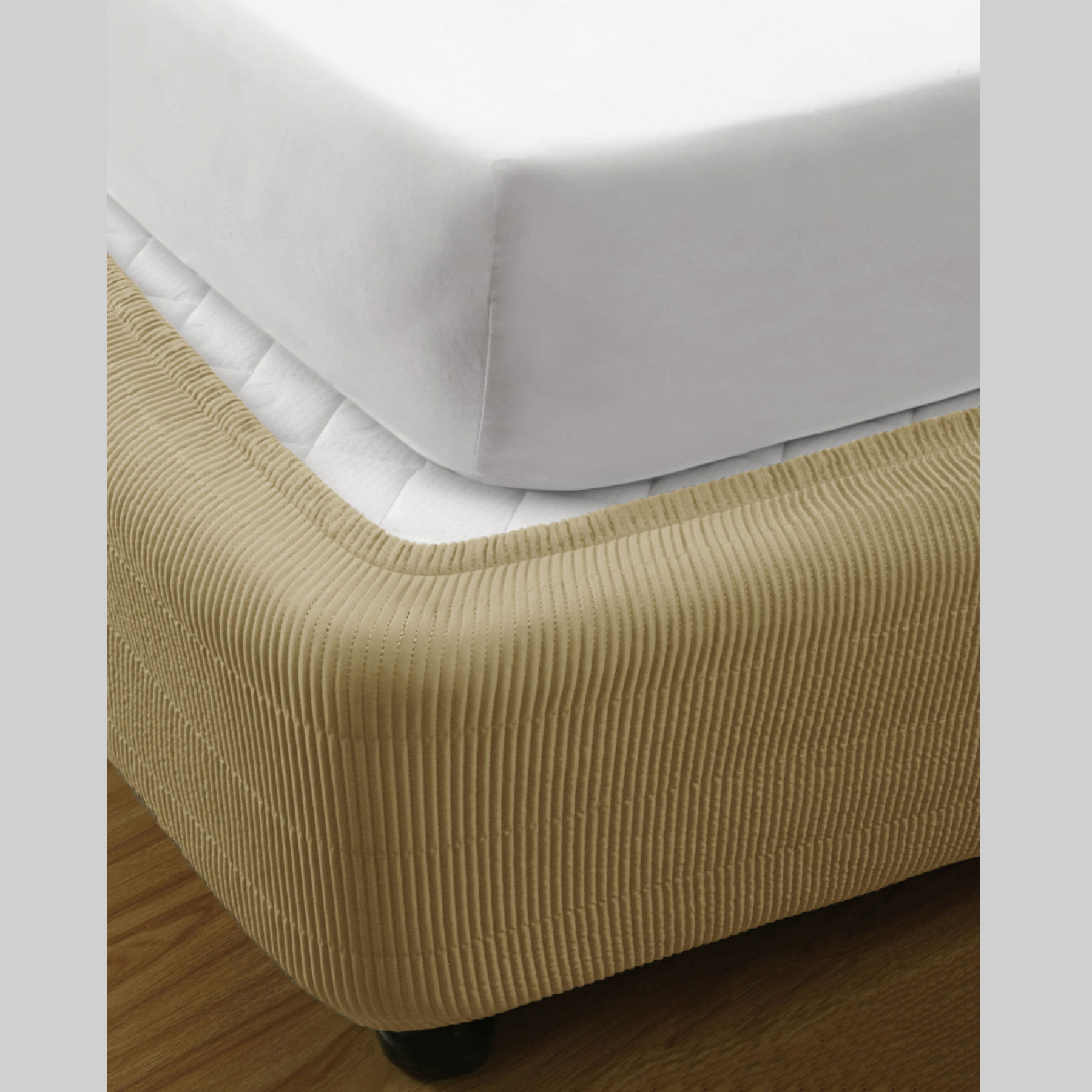 V442-KIT-VALANCE-QUILTED-LINEN-SB-158487-00 Ramesses Vertical Quilted Valance Linen SINGLE - Image 1