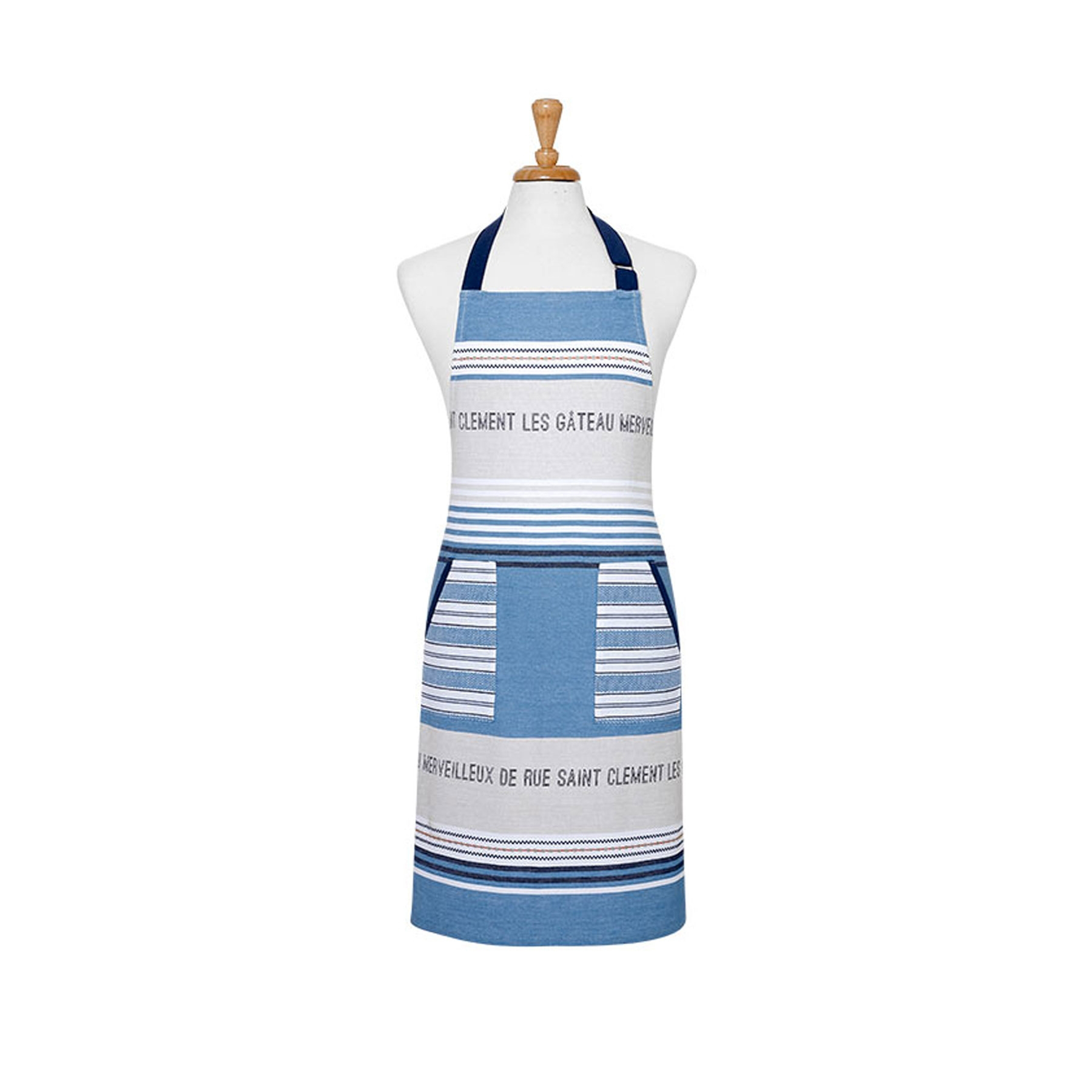 V442-LDE-APRON-CLEMENT-BLUE-SH-77918-00 Ladelle Clement Kitchen / BBQ Cotton Apron - Image 1