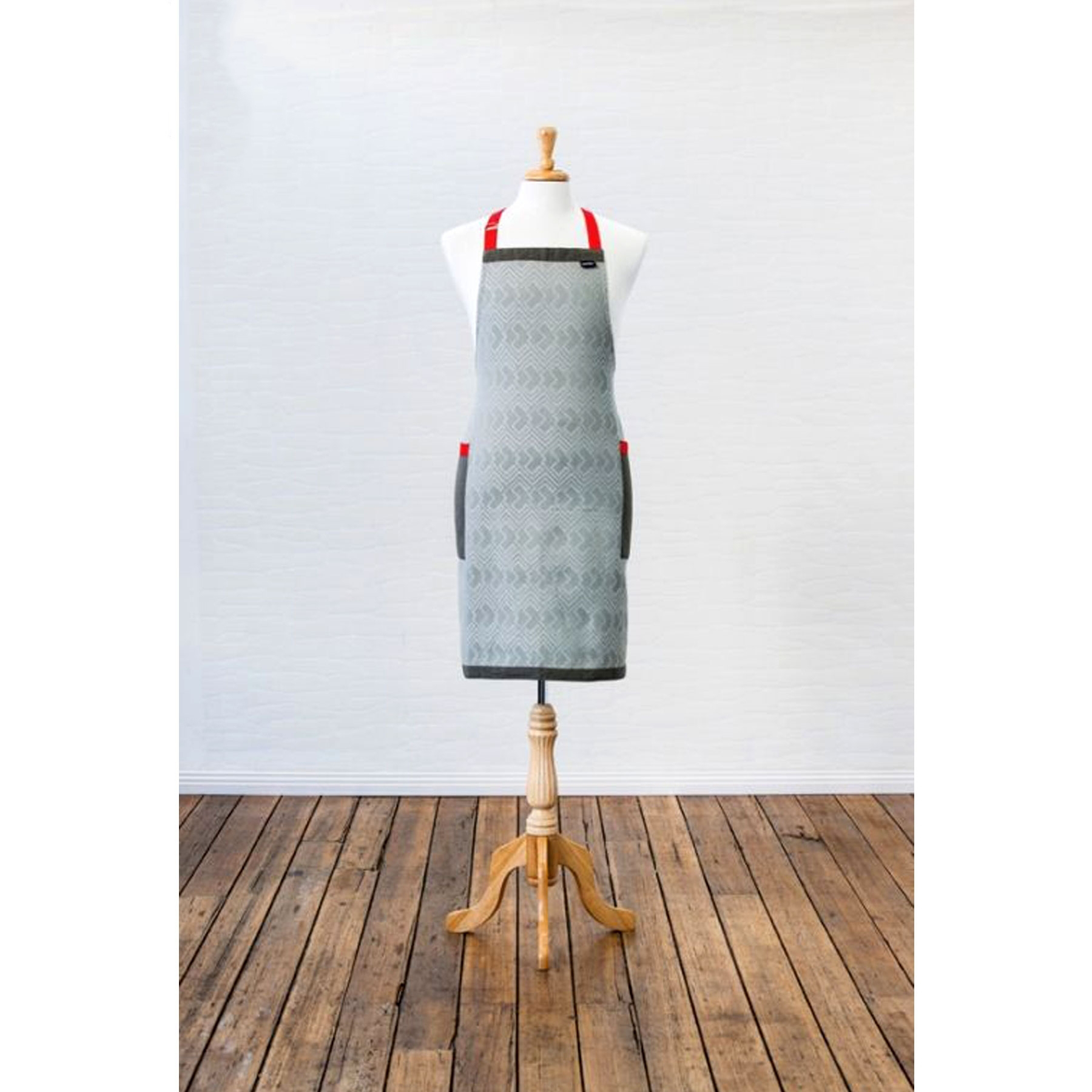 V442-LDE-APRON-LUCCA-GREY-SH-77914-00 Ladelle Lucca Kitchen / BBQ Cotton Apron - Image 1