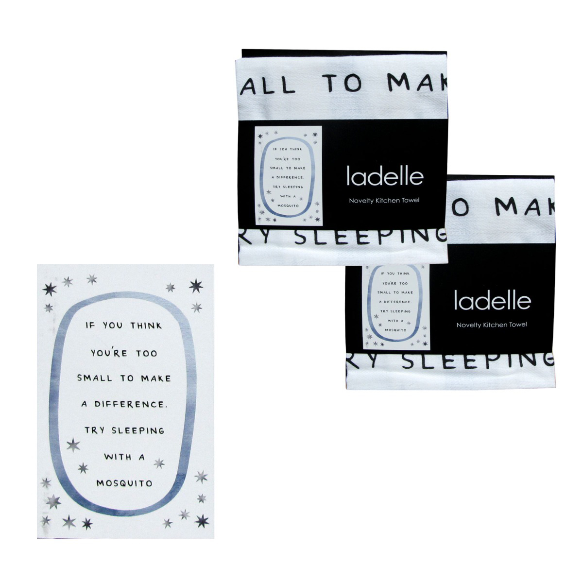 V442-LDE-TEAT-SETOF2NOVELTYDIFF-MULTI-RE-77754-00 Ladelle Set of 2 Cotton Tea Towels Make a Difference - Image 1