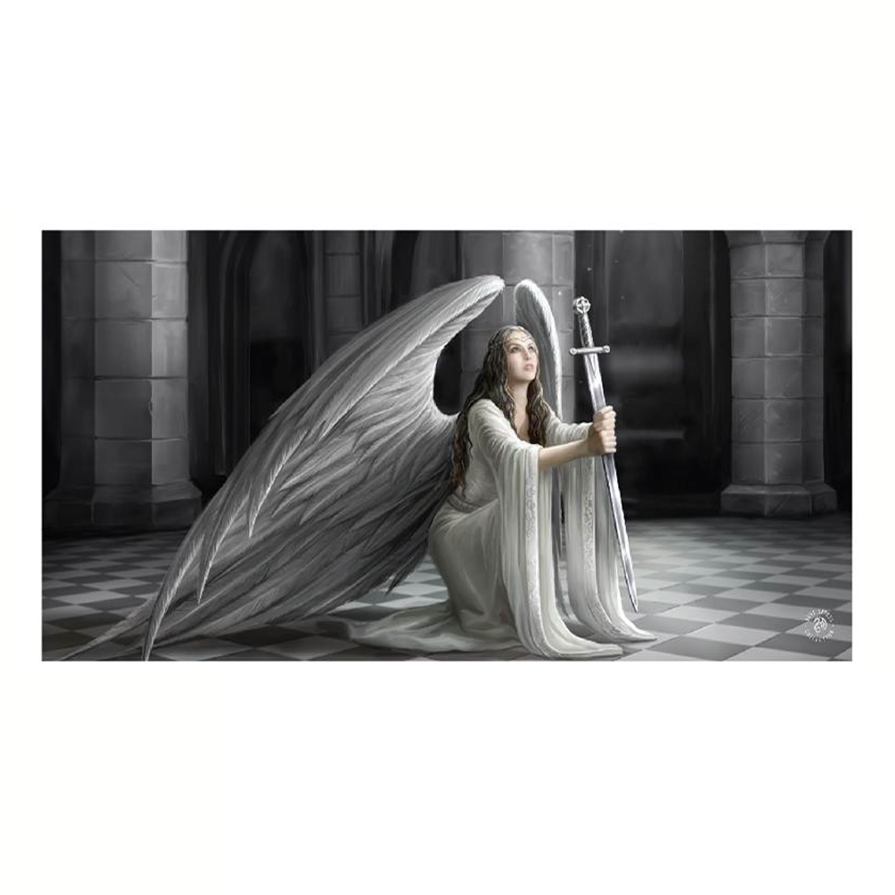 V442-LDE-TOWEL-THEBLESSING-BLACK-RE-77727-00 Anne Stokes The Blessing Beach Towel - Image 1