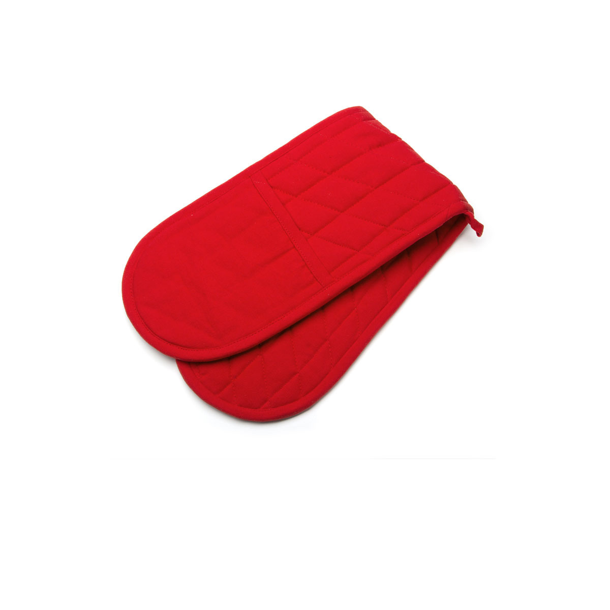 V442-RAN-OVENM-MANHATTANDOUBLEEND-RED-SH-77601-00 Rans Manhattan Red Cotton Double Oven Mitt - Image 1
