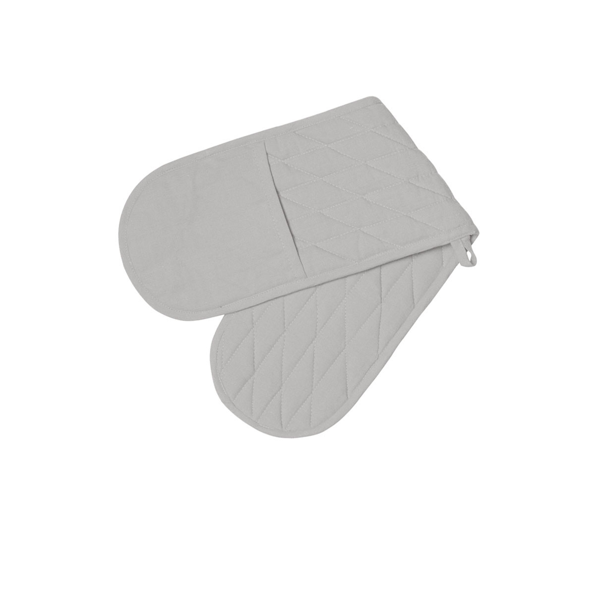 V442-RAN-OVENM-MANHATTANDOUBLEEND-SILVER-SH-77597-00 Rans Manhattan Silver Cotton Double Oven Mitt - Image 1