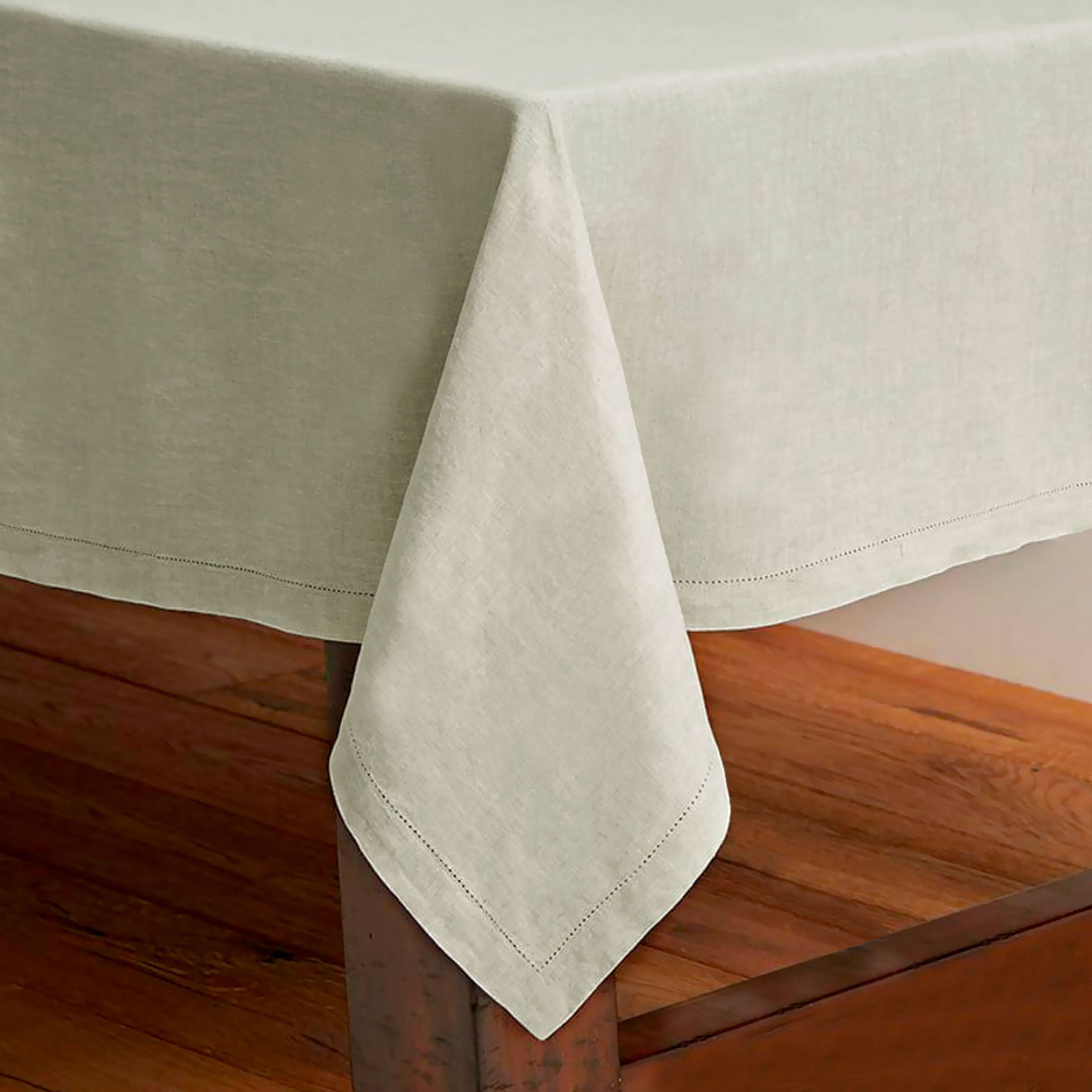V442-RAN-TABLEC-HEMSTITCH180-BEIGE-RD-77543-00 Rans Pure Cotton Hemstitch Tablecloth 180 cm Round - Beige - Image 1
