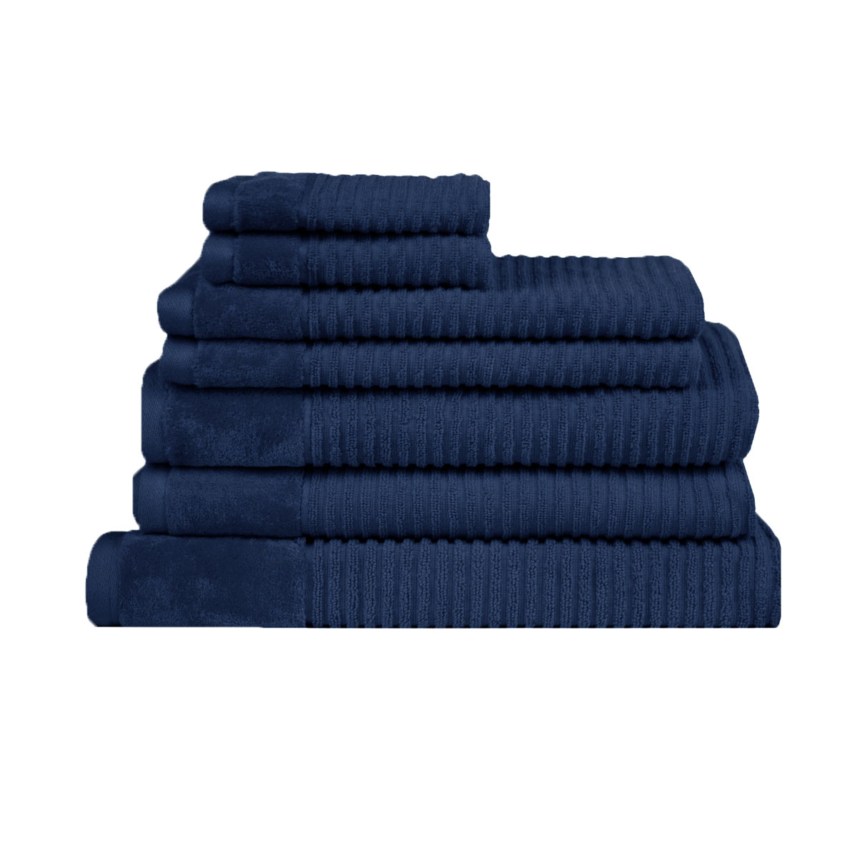 V442-RAN-TOWEL-ROYALEX7PCE-NAVY-RE-77958-00 Royal Excellency 7 Piece Cotton Bath Towel Set - Navy - Image 1