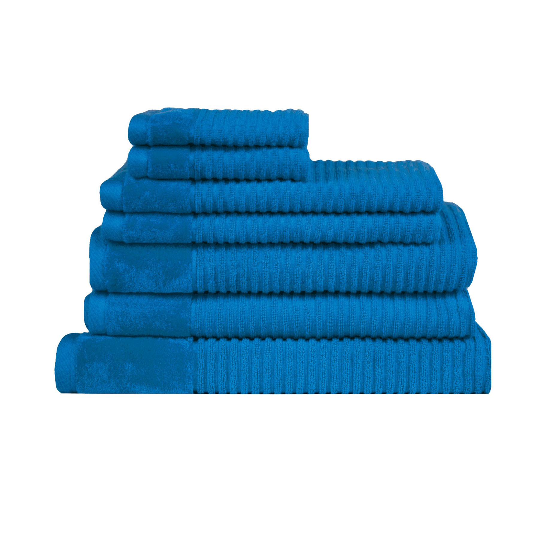 V442-RAN-TOWEL-ROYALEX7PCE-TEAL-RE-77464-00 Royal Excellency 7 Piece Cotton Bath Towel Set - Teal - Image 1
