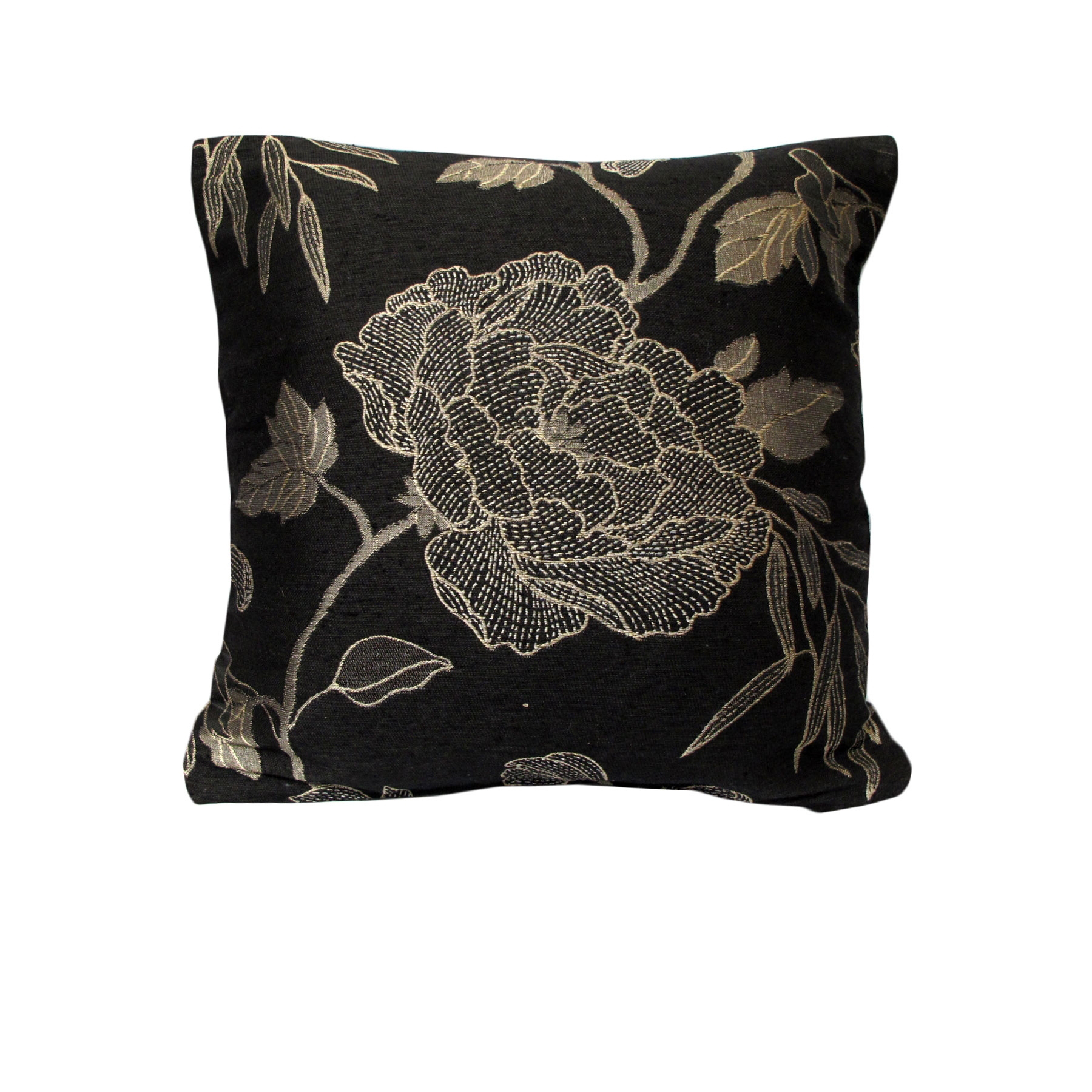 V442-RAP-CUSHIONC-SPARRO-BLACK-SQ-208784-00 Rapee Sparro Jacquard Cushion Cover - Black 45 x 45 cm - Image 1