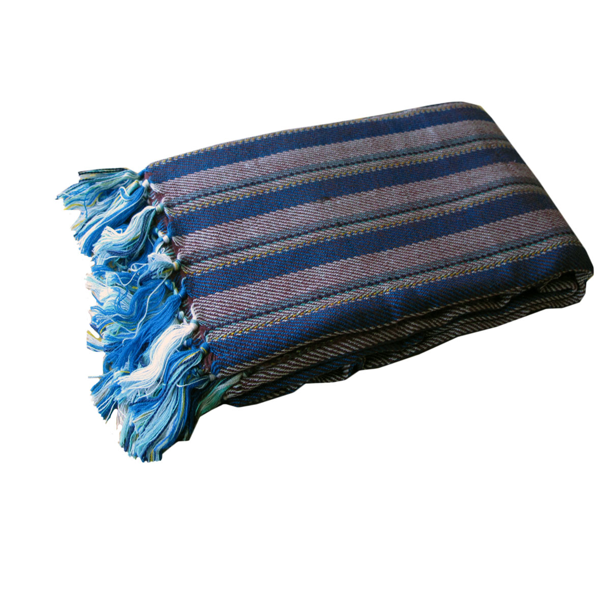 V442-UNA-THROW-LIAMNO10-MULTI-RE-209100-00 Liam Acrylic Knitted Throw Rug with Fringe No10 - Image 1