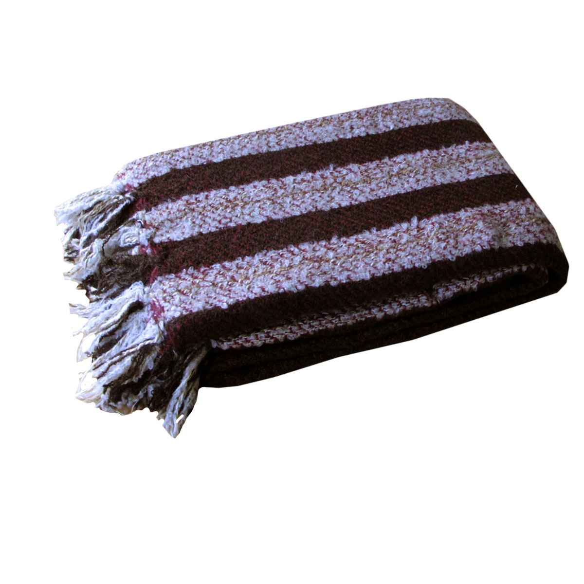 V442-UNA-THROW-LIAMNO8-MULTI-RE-209101-00 Liam Acrylic Knitted Throw Rug with Fringe No8 - Image 1