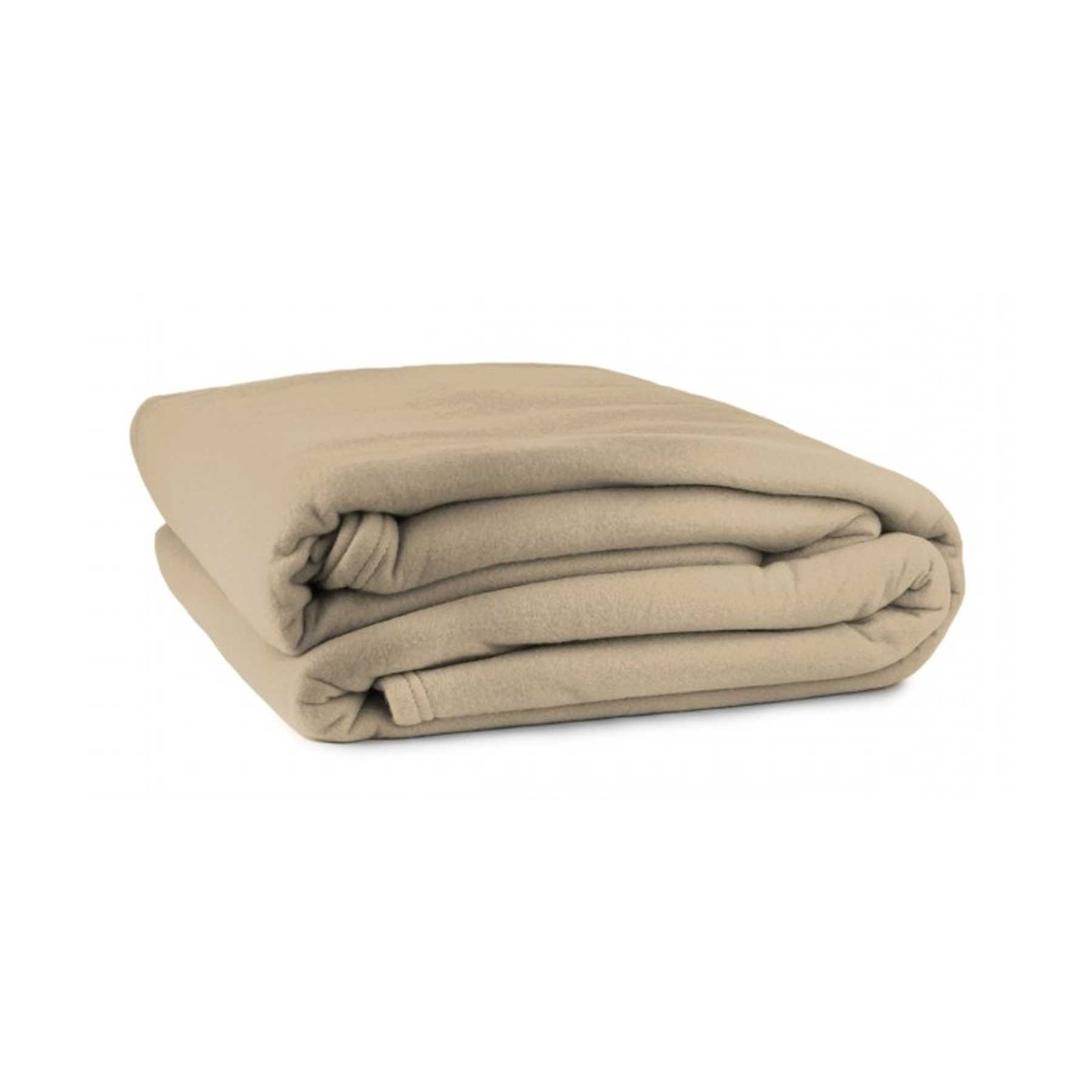 V442-WAM-BLANKET-POLARFLEECE-CAMEL-KI-204893-00 Jason Polar Fleece Blanket Camel - King - Image 1
