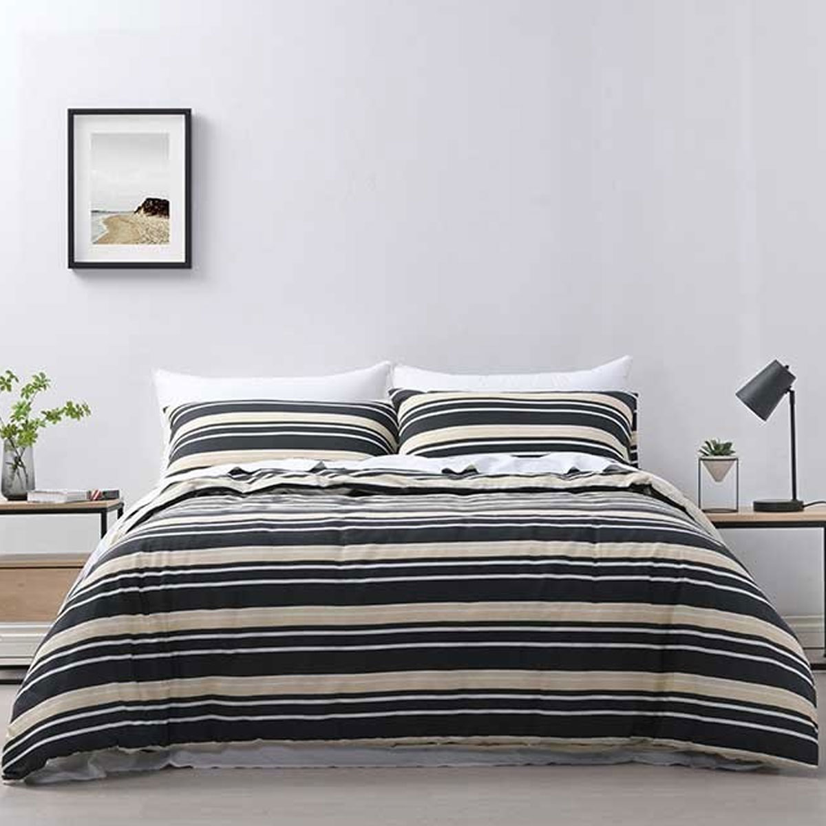 V442-WAM-QUILTCS-BRIGHTON-CHARCOAL-QS-204748-00 Jason Brighton Charcoal Quilt Cover Set Queen - Image 1