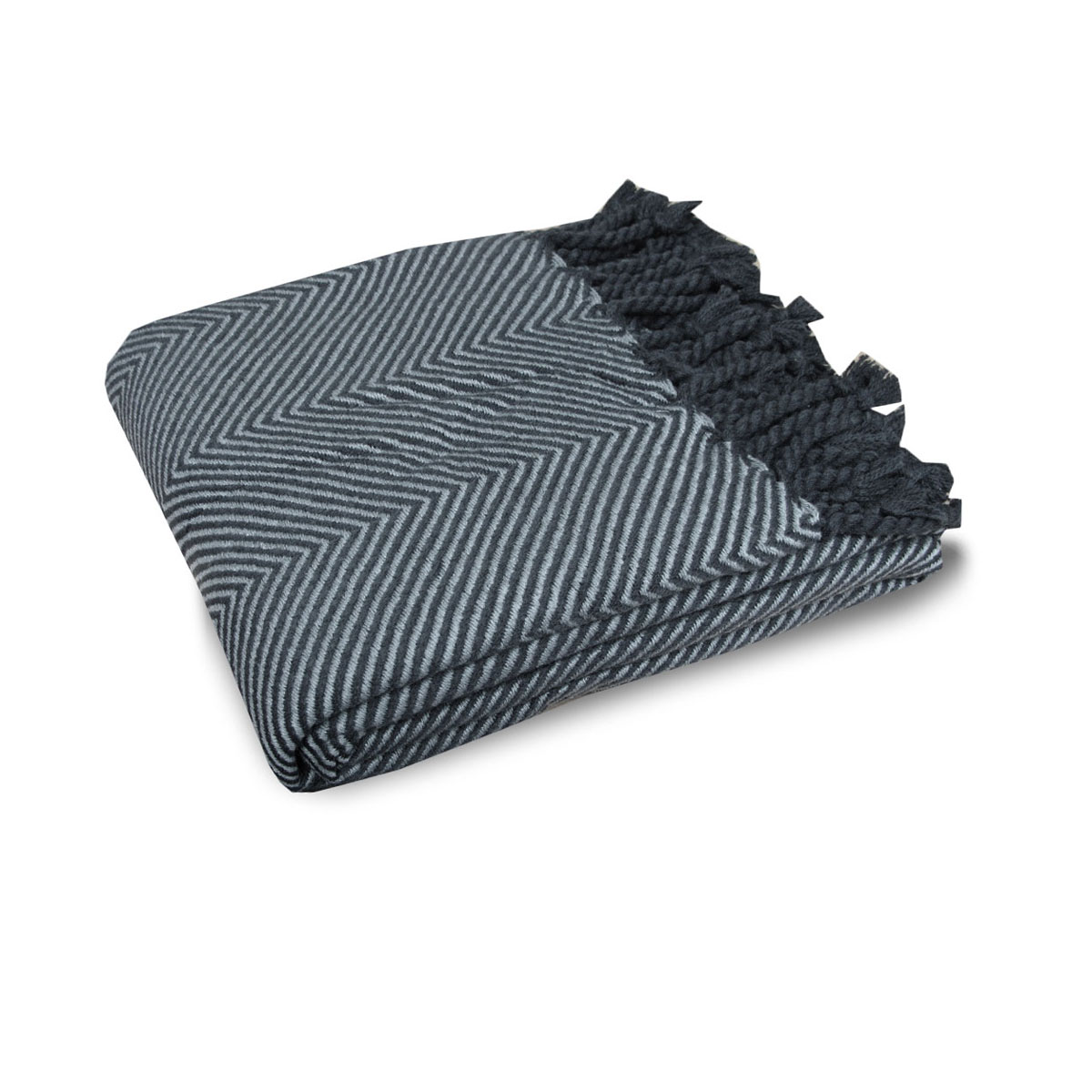 V442-WAM-THROW-HERRINGBONE-CHARCOAL-RE-202502260931-00 Herringbone Acrylic Throw Charcoal - Image 1