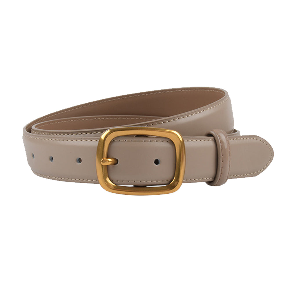 V462-FB-83-03-96521-00 Classic Leather Belts for Women, Joyreap Genuine Leather Womens Belts with Gold Buckle (Khaki) - Image 1