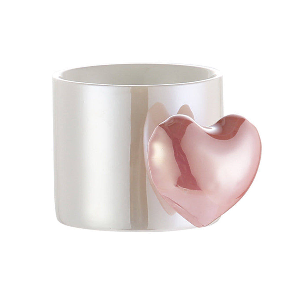 V462-HG-145-02-95911-00 Lovely 4D Heart Love Ceramic Cup Mug Puffy Heart Handle with Gift Box (Pink) - Image 1