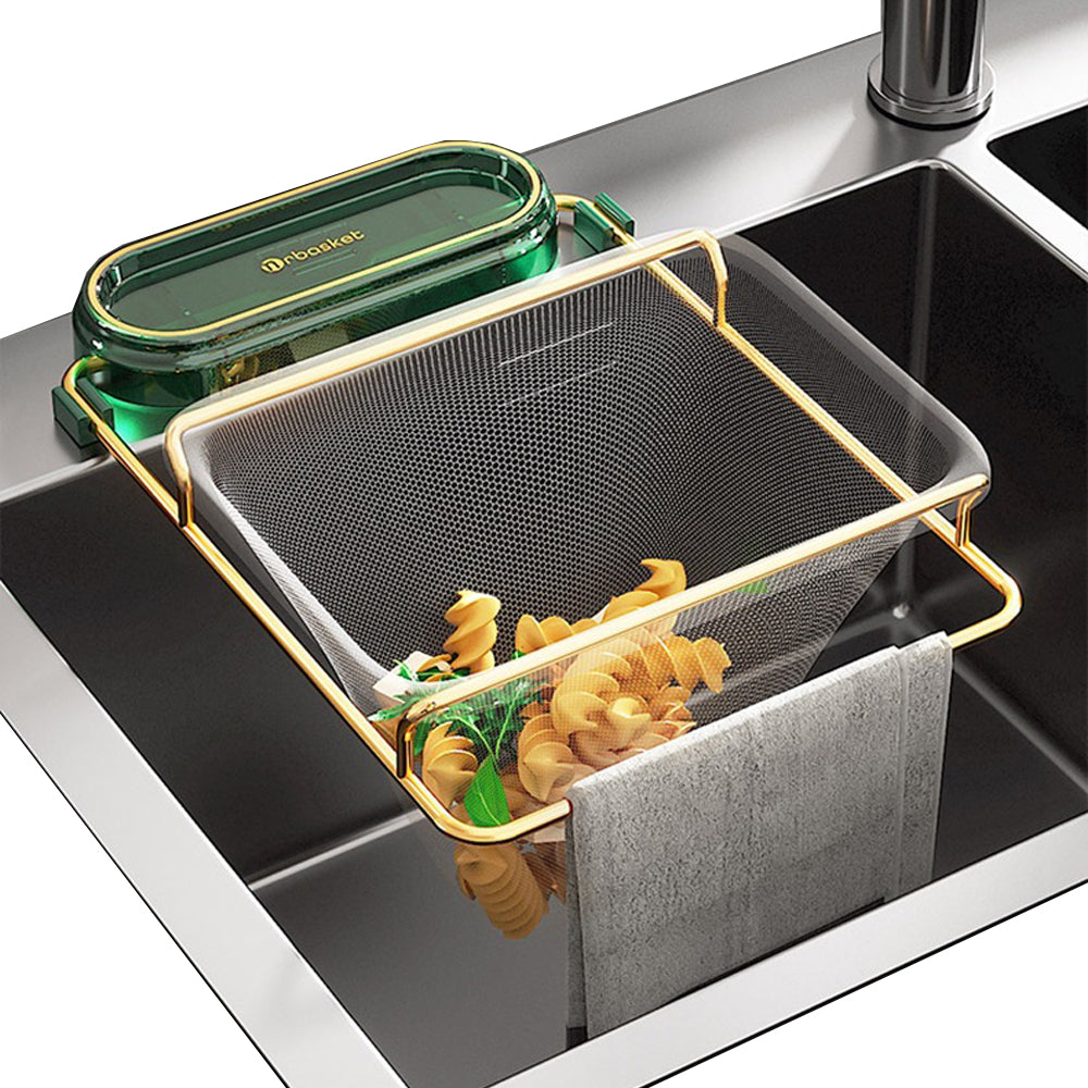 V462-HG-167-02-115088-00 Kitchen Sink Strainer Drain with 200pcs Sink Filter Mesh Bags Filter Food Waste(White+200pcs net bags) - Image 1