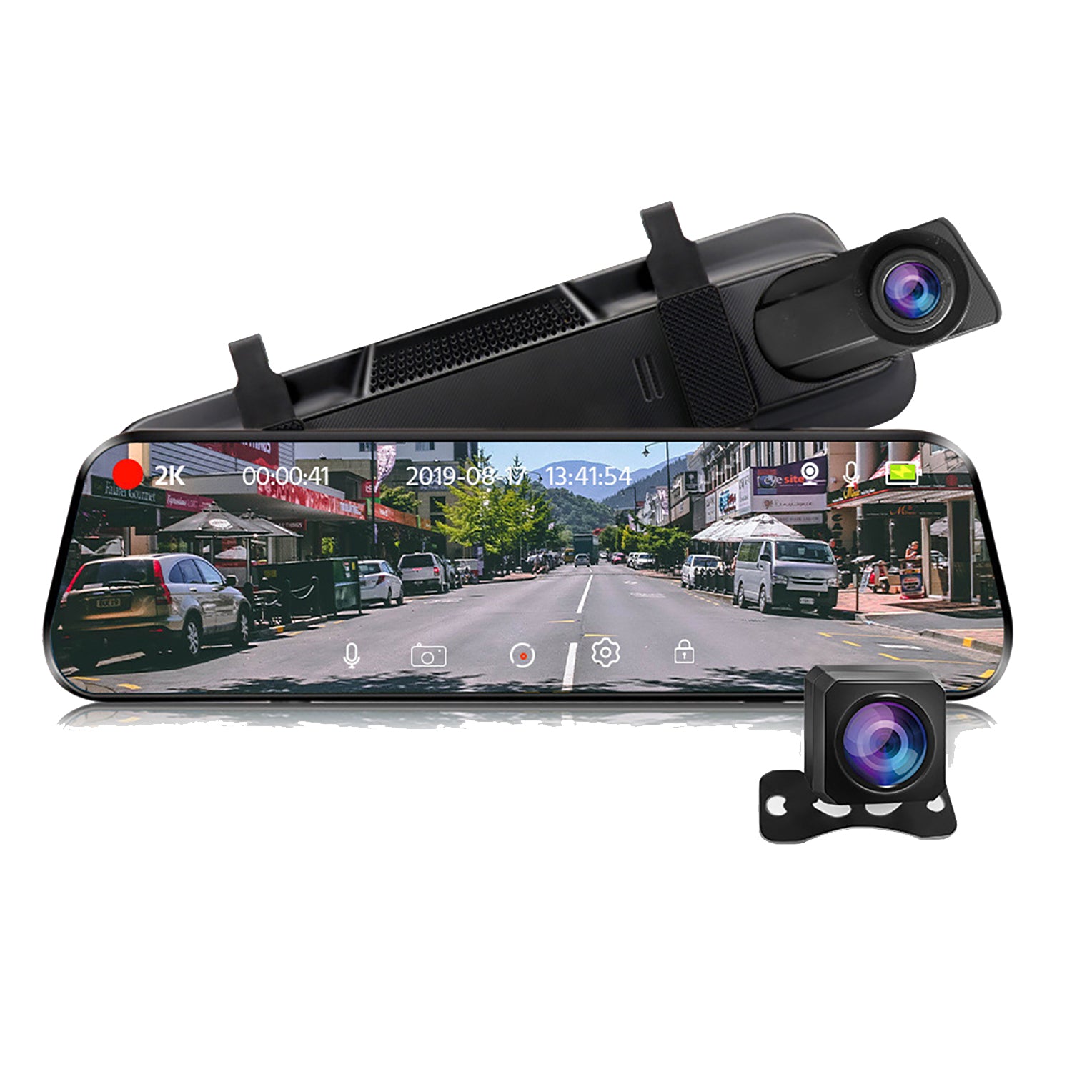 V462-TA-95-01-177453-00 Wifi 10" 2K Dash Cam RearView Camera Reversing Recorder Comes with Free 32GB Card - Image 1