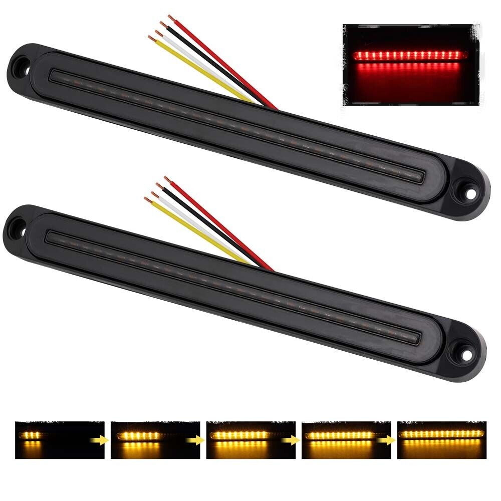 V465-82022-151233-00 2Piece LED Tail Lights Flowing Turn Signal Stop brake Trailer Truck Caravan IP68 - Image 1
