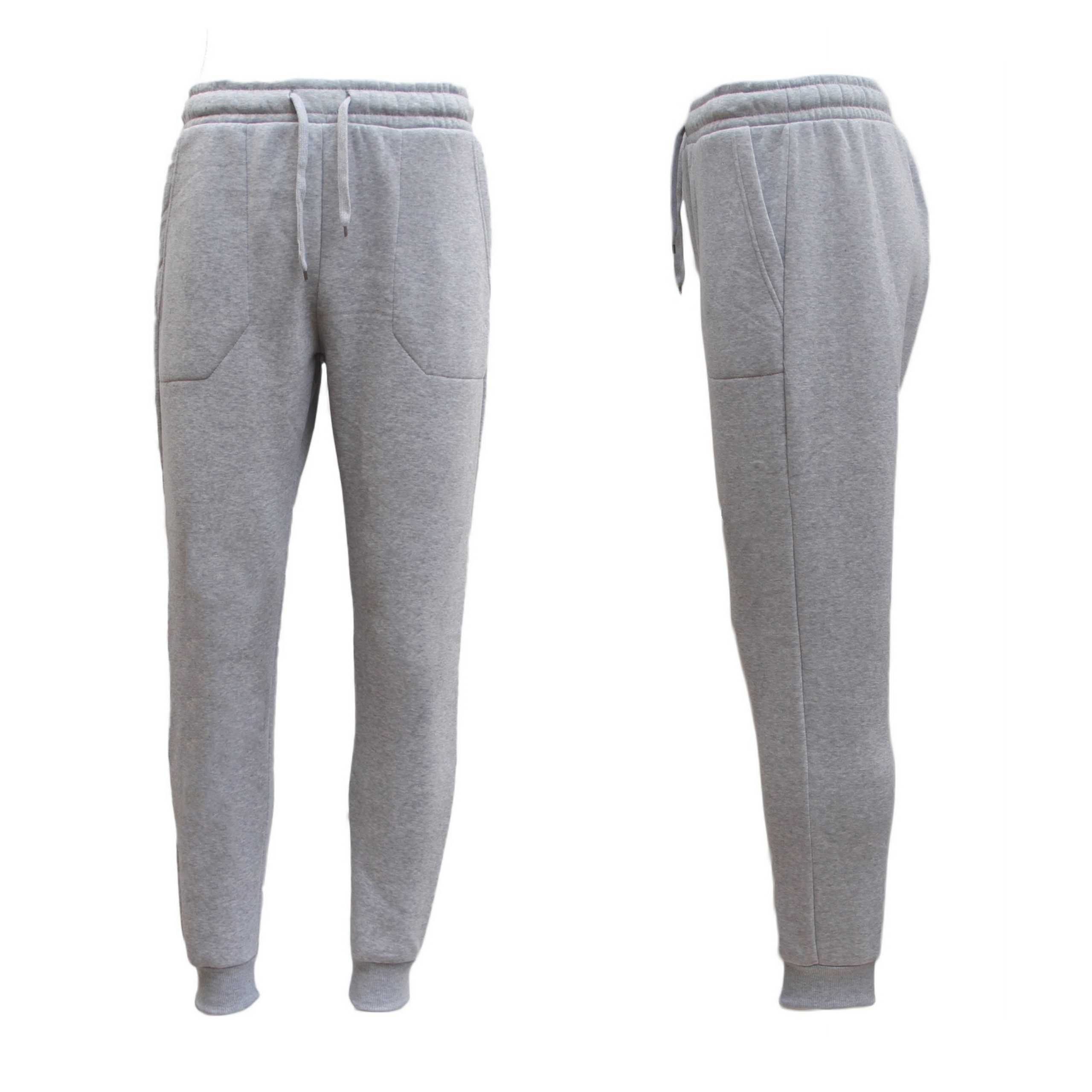 V474-218592-103944-00 Mens Unisex Fleece Lined Sweat Track Pants Suit Casual Trackies Slim Cuff XS-6XL, Light Grey, 3XL - Image 1
