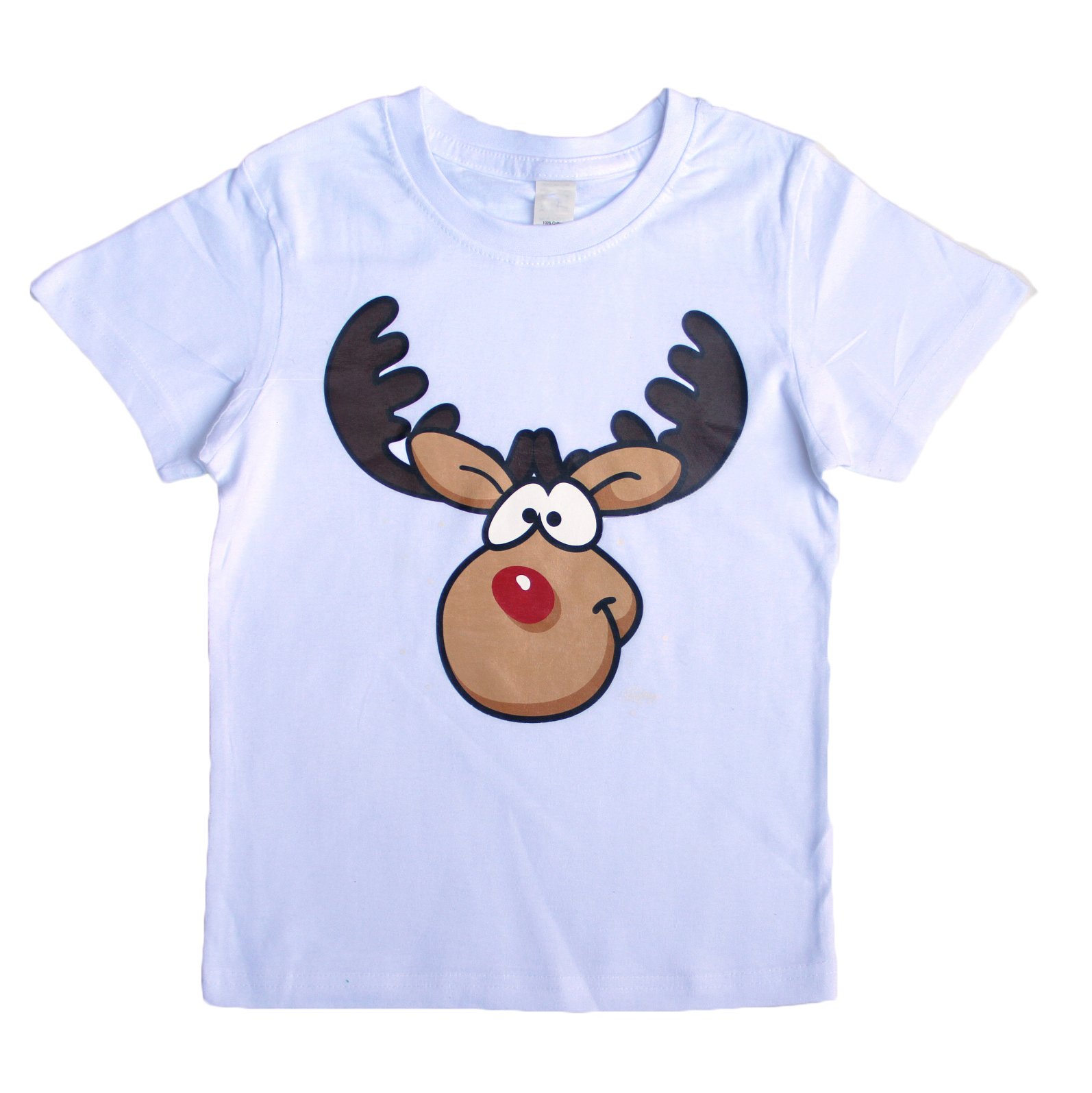 V474-230764-103579-00 New Funny Adult Xmas Christmas T Shirt Tee Mens Womens 100% Cotton Jolly Ugly, Reindeer (White), 2XL - Image 1