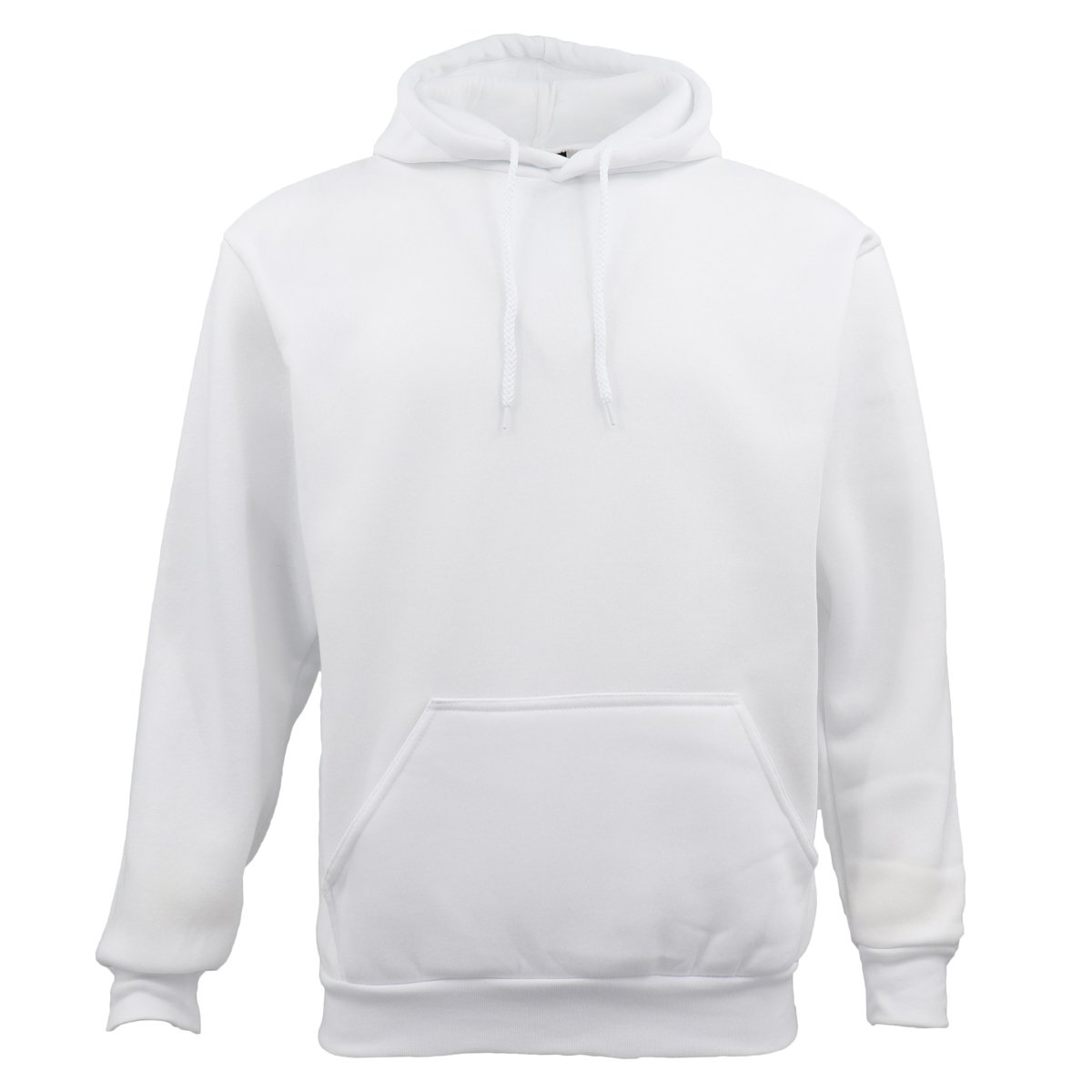 V474-280117-99587-00 Adult Unisex Men's Basic Plain Hoodie Pullover Sweater Sweatshirt Jumper XS-8XL, White, 5XL - Image 1