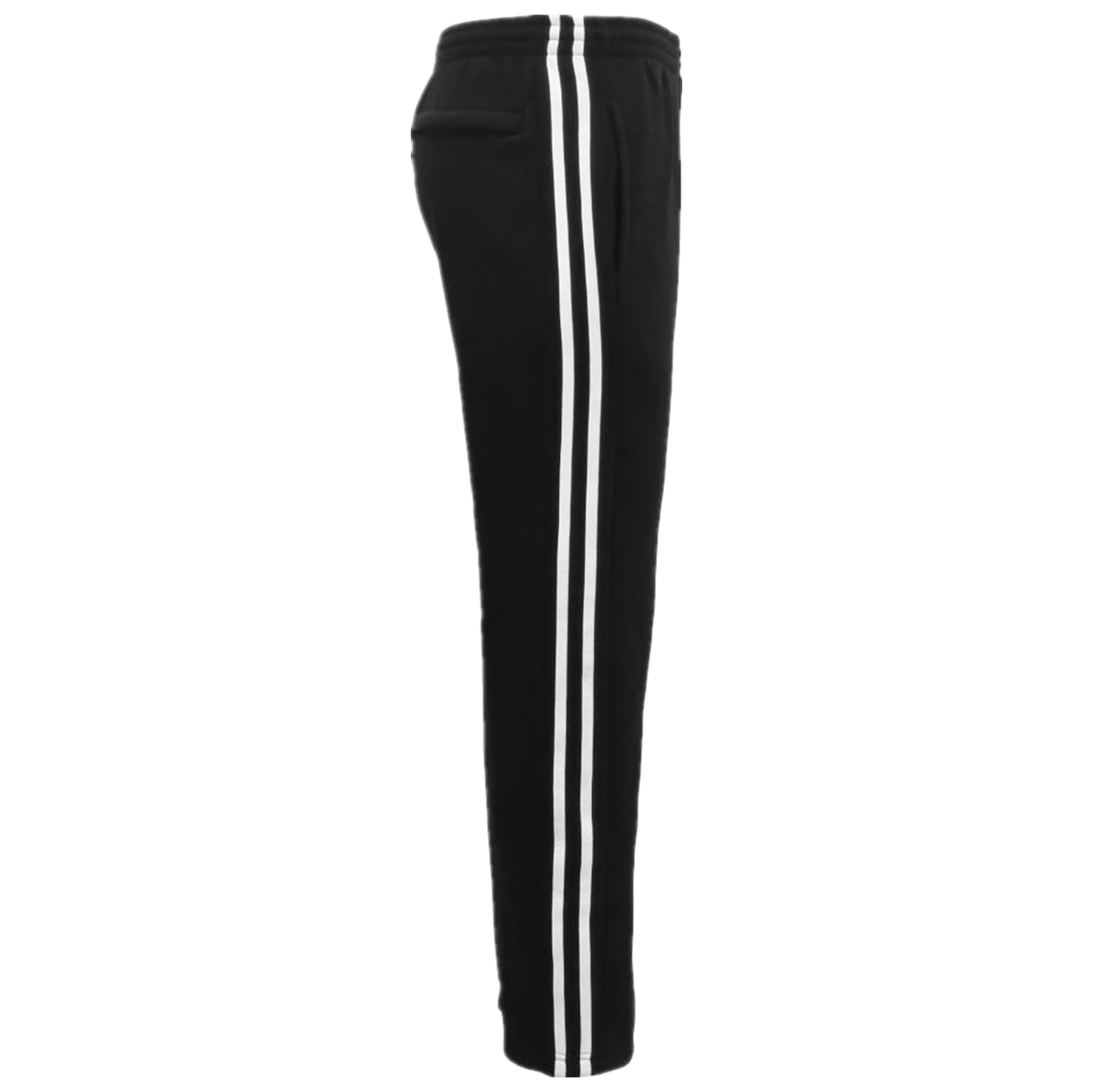 V474-405978-102022-00 Men's Fleece Casual Sports Track Pants w Zip Pocket Striped Sweat Trousers S-6XL, Black, 4XL - Image 1