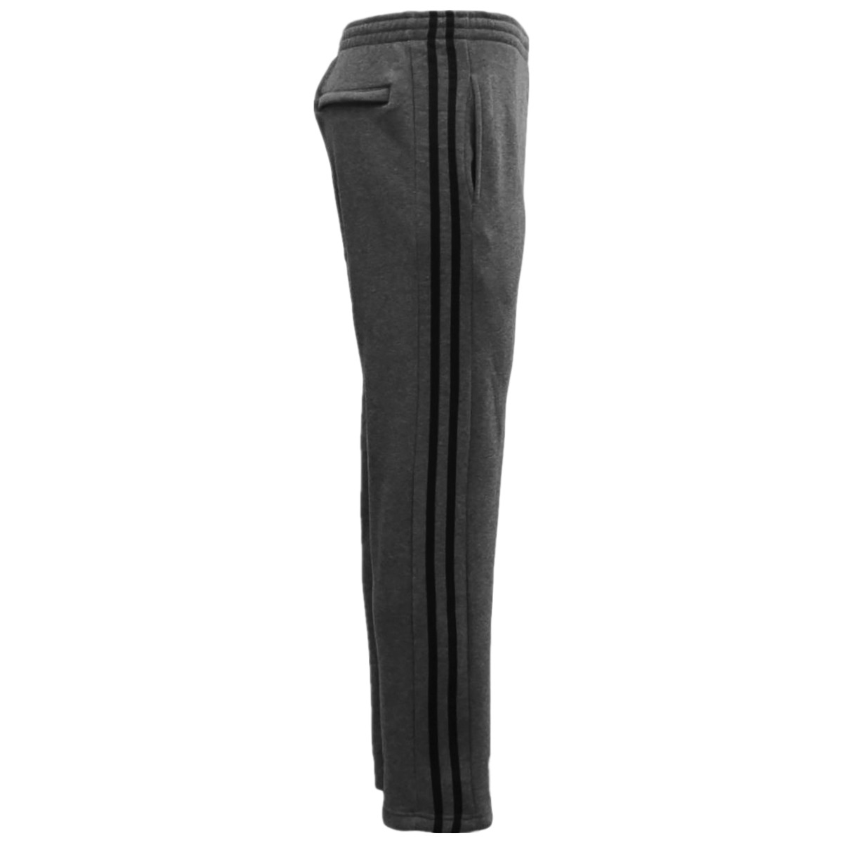 V474-405980-102162-00 Men's Fleece Casual Sports Track Pants w Zip Pocket Striped Sweat Trousers S-6XL, Dark Grey, 3XL - Image 1
