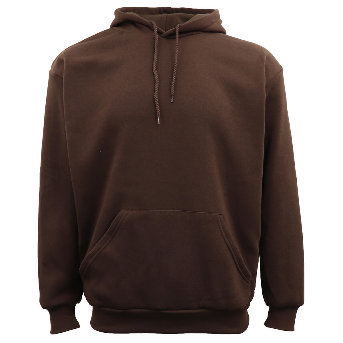 V474-483655-99721-00 Adult Unisex Men's Basic Plain Hoodie Pullover Sweater Sweatshirt Jumper XS-8XL, Brown, 3XL - Image 1